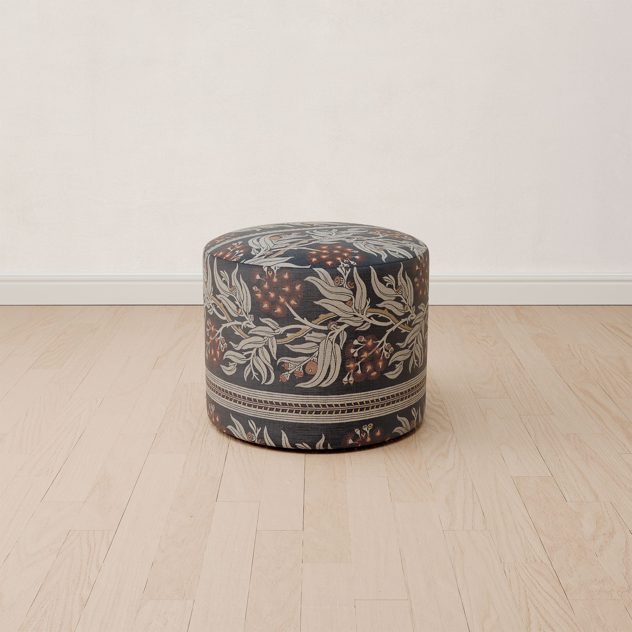 Custom Small Round Ottoman - Performance Fabric