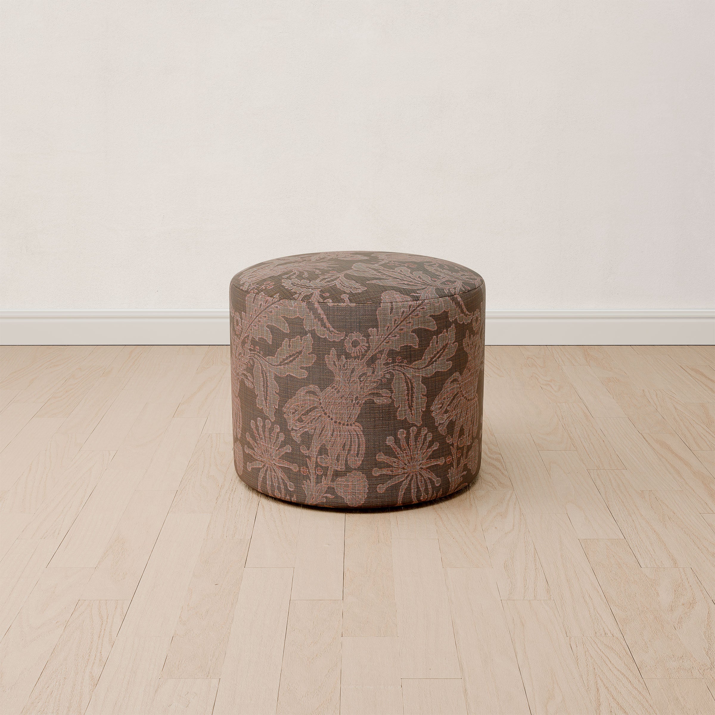 Custom Small Round Ottoman - Performance Fabric