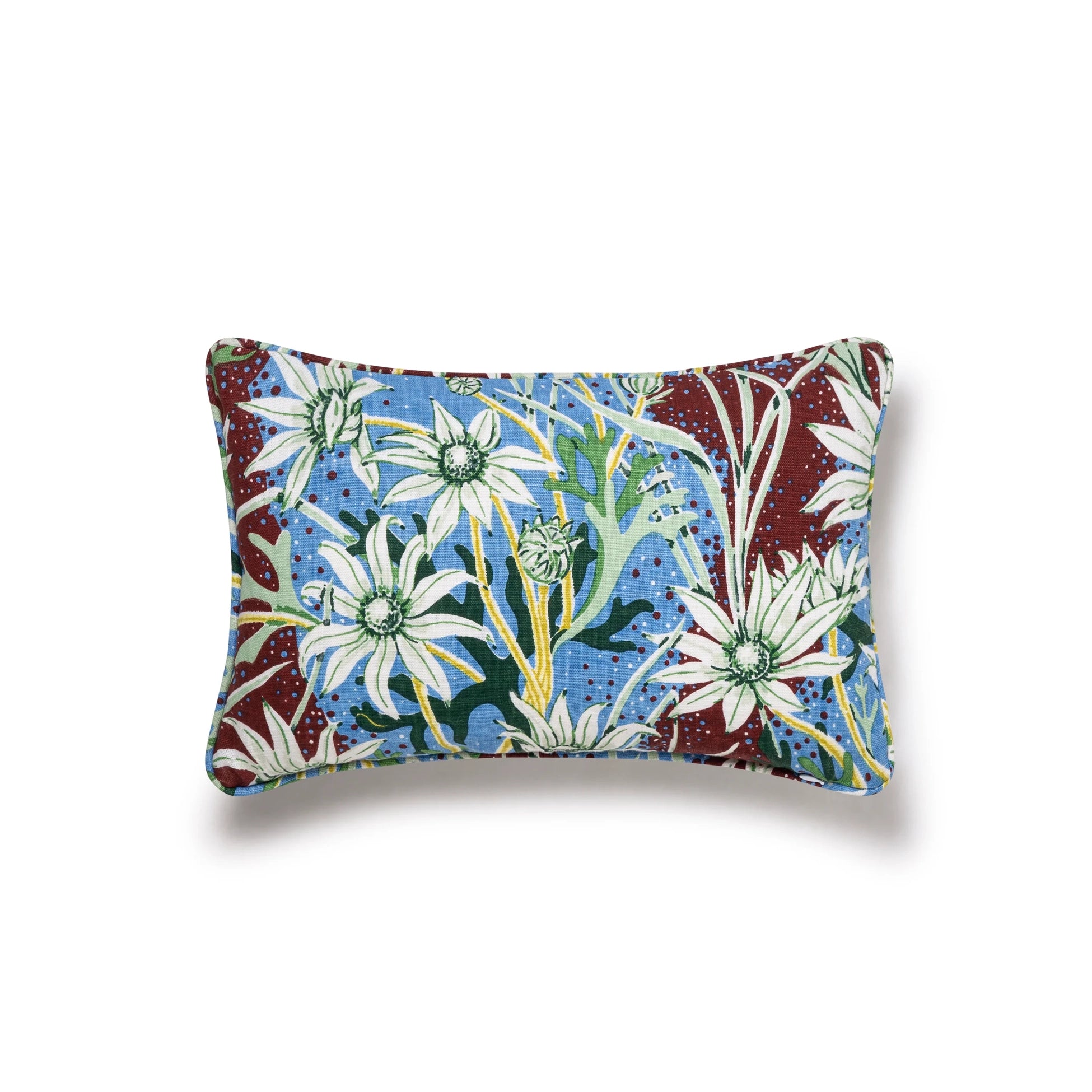 Flannel Flower Sky Bolster Cushion Cover