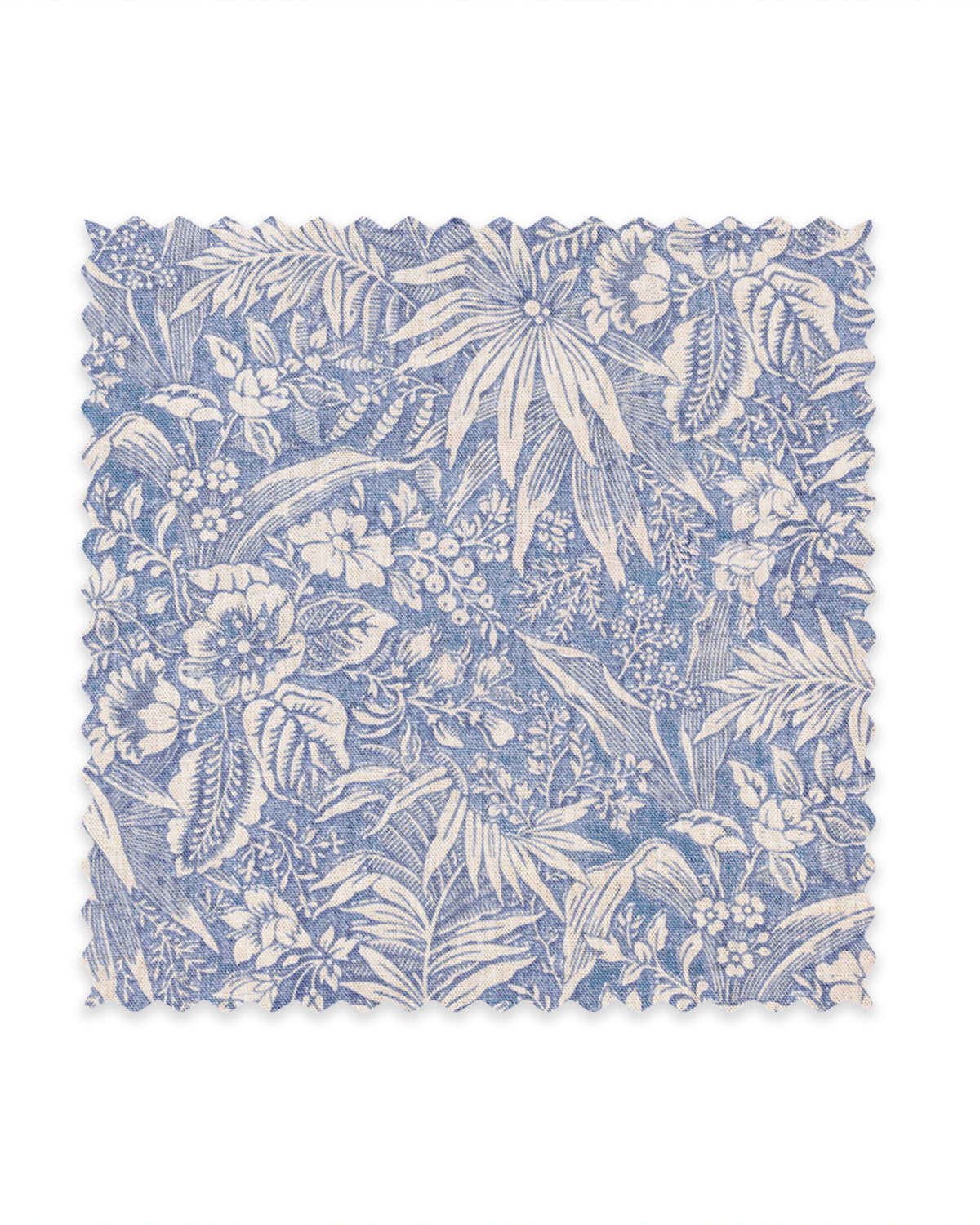 Palm Grove Blue Linen Swatch