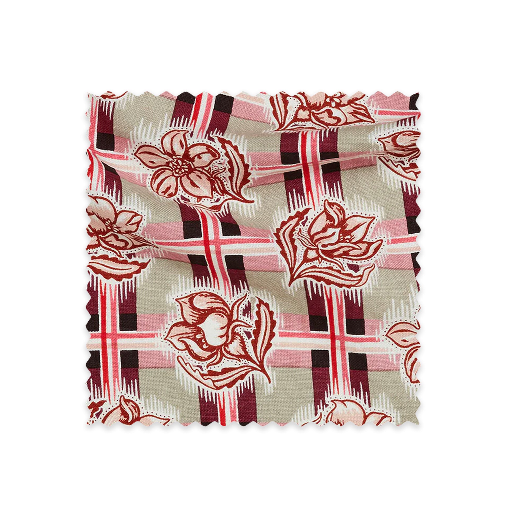 Madras Plum Linen Swatch