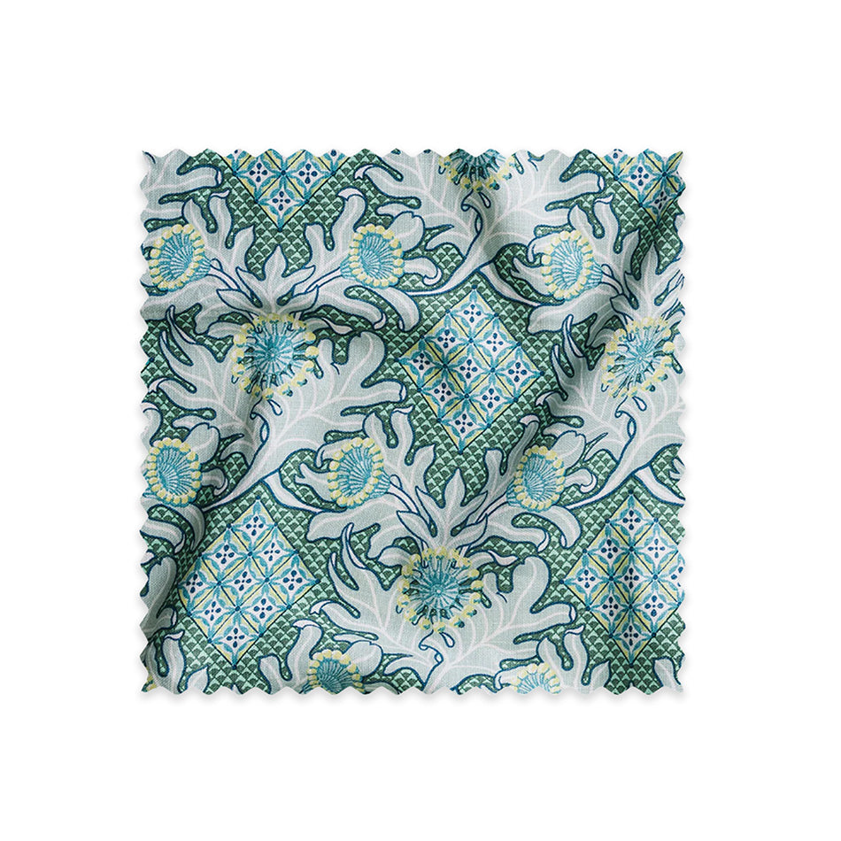 Firewheel Trellis Ocean Linen Swatch