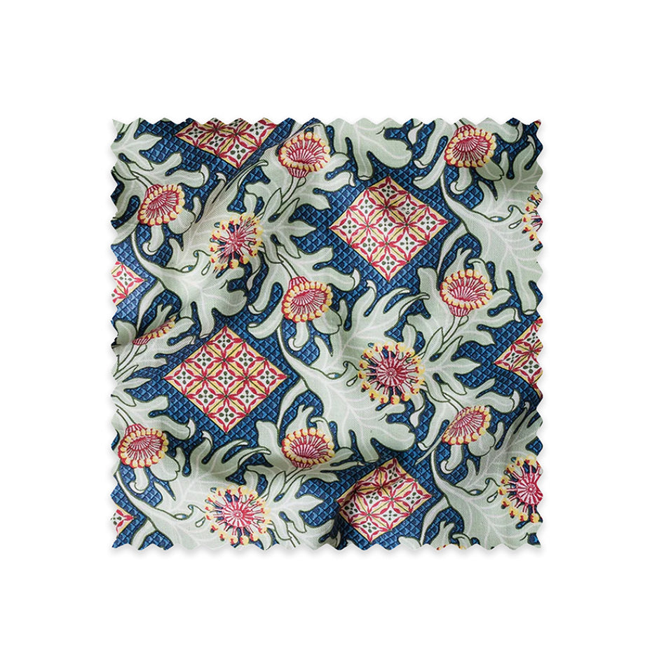 Firewheel Trellis Royal Linen Swatch