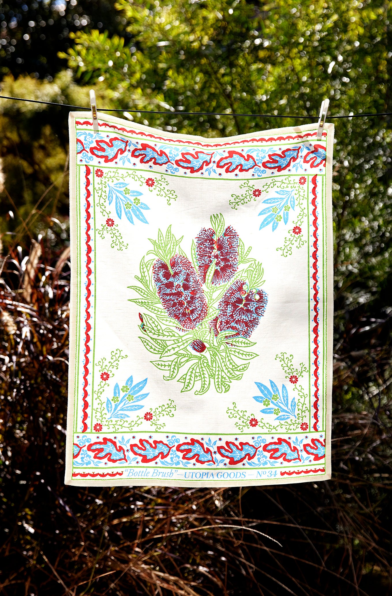 Bottle Brush Tea Towel No. 34