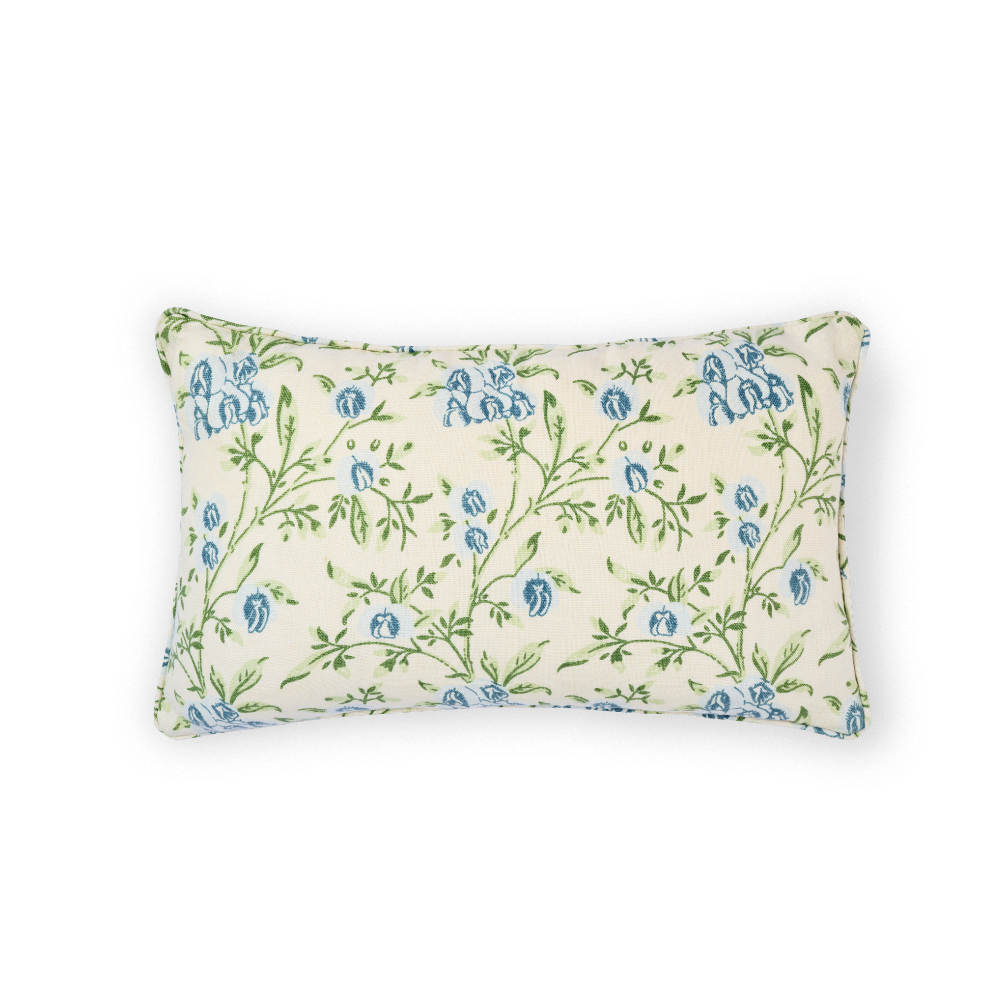 Pea Flower Blue Bolster Cushion Cover