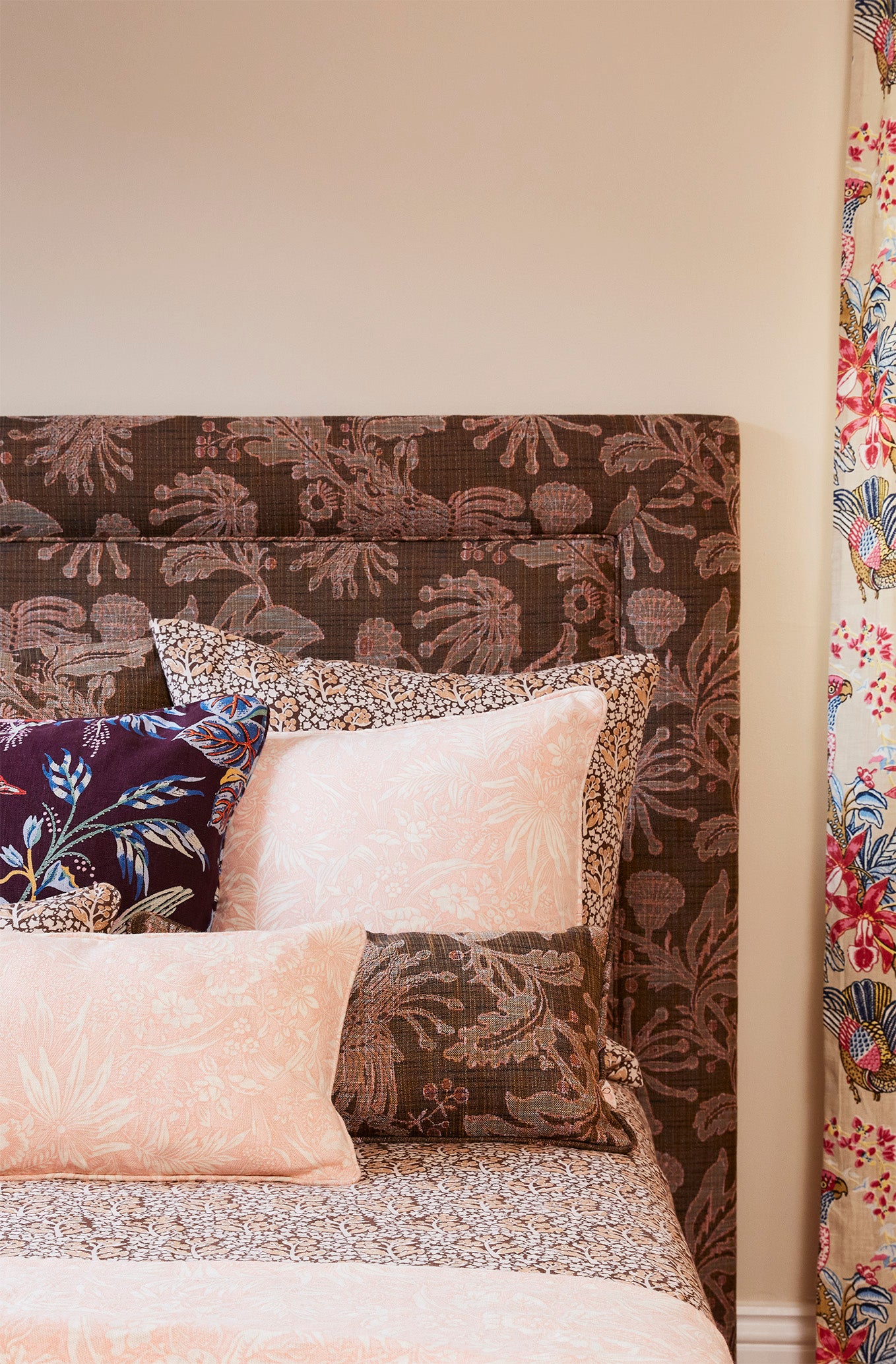 Palm Grove Pink Bolster Cushion Cover