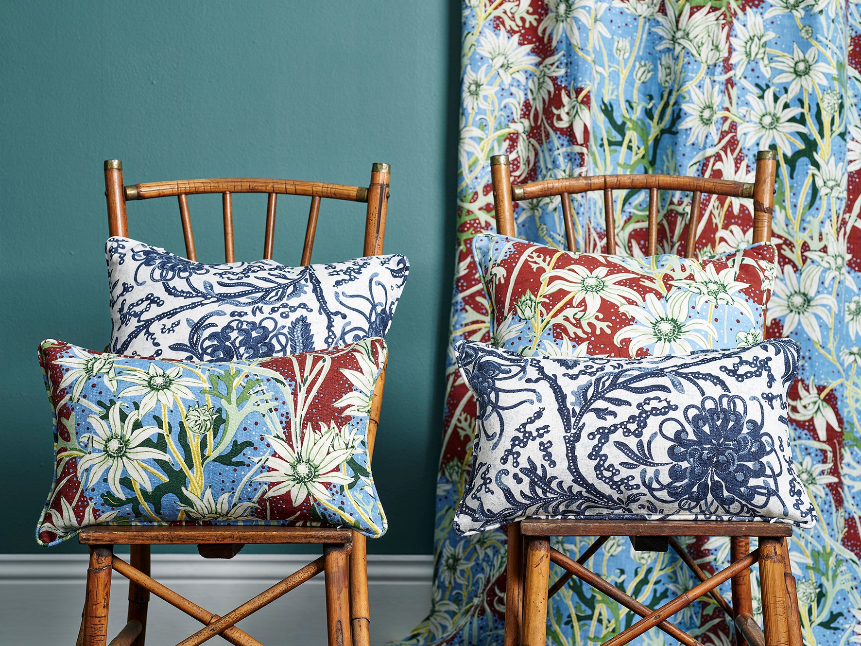 Flannel Flower Sky Bolster Cushion Cover