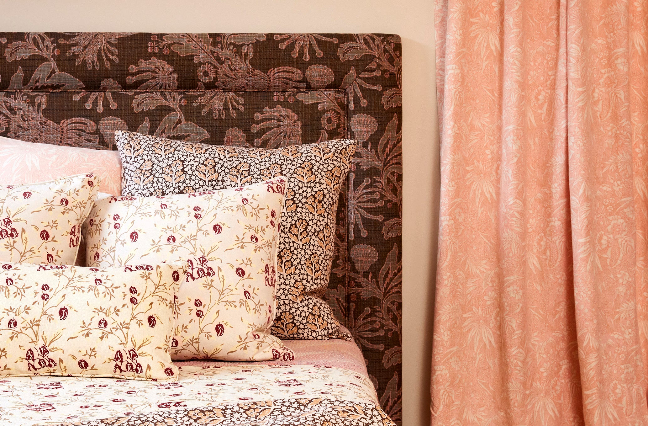 Pea Flower Pink Bolster Cushion Cover