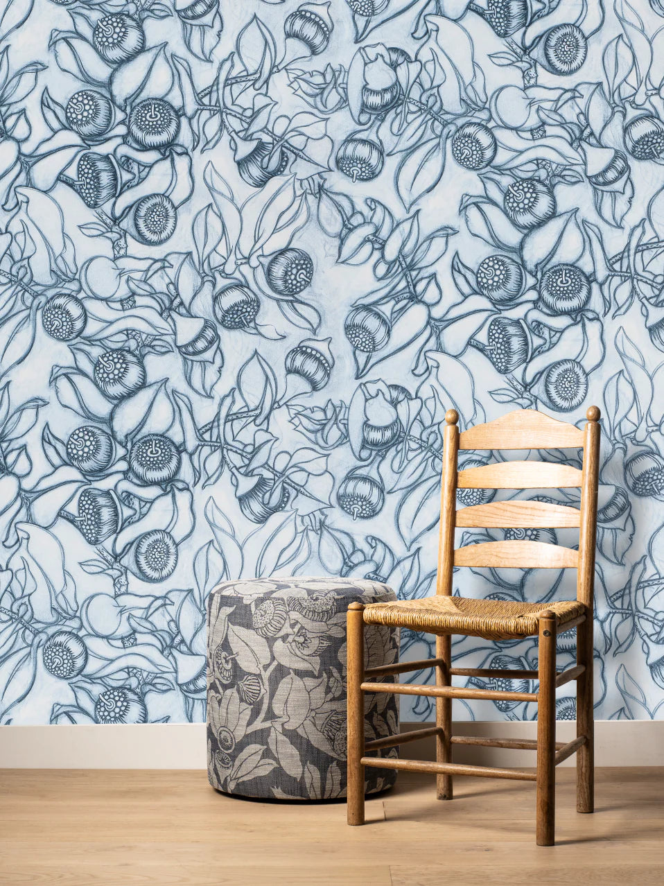 Mottlecah Sketch Blue Wallpaper Swatch/Memo