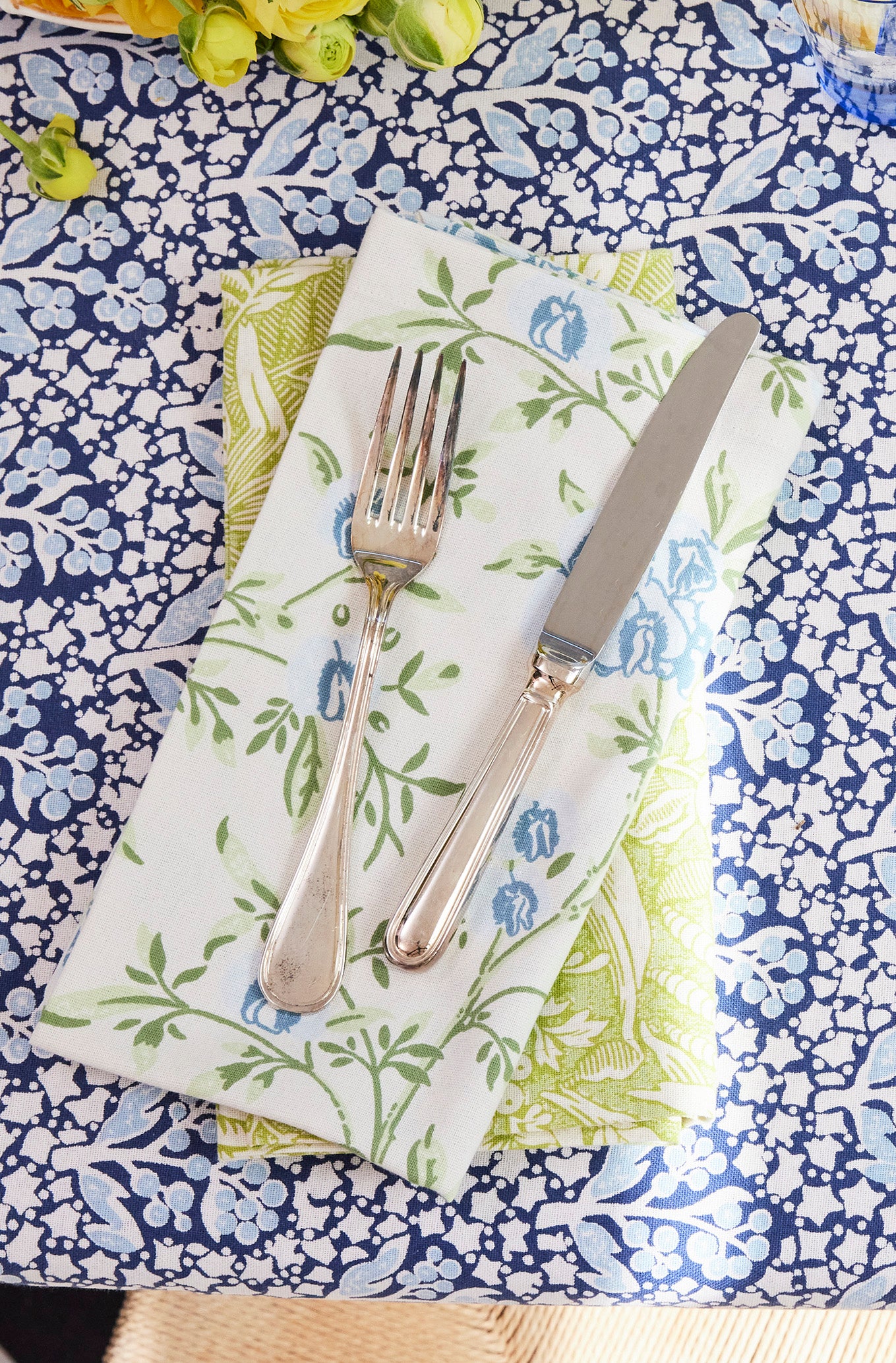 Pea Flower Blue Napkins Set (2)