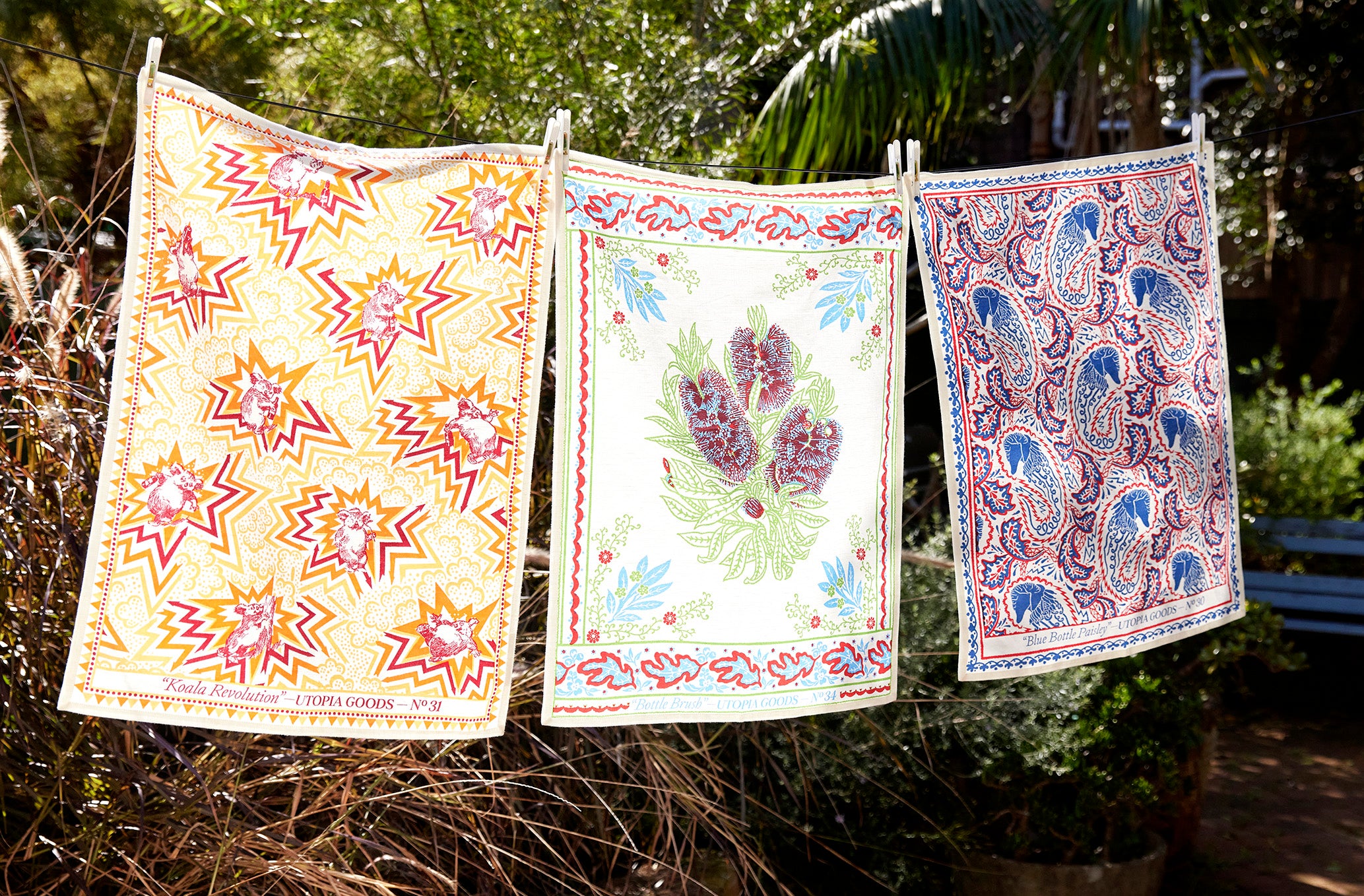 Blue Bottle Paisley Tea Towel No. 30