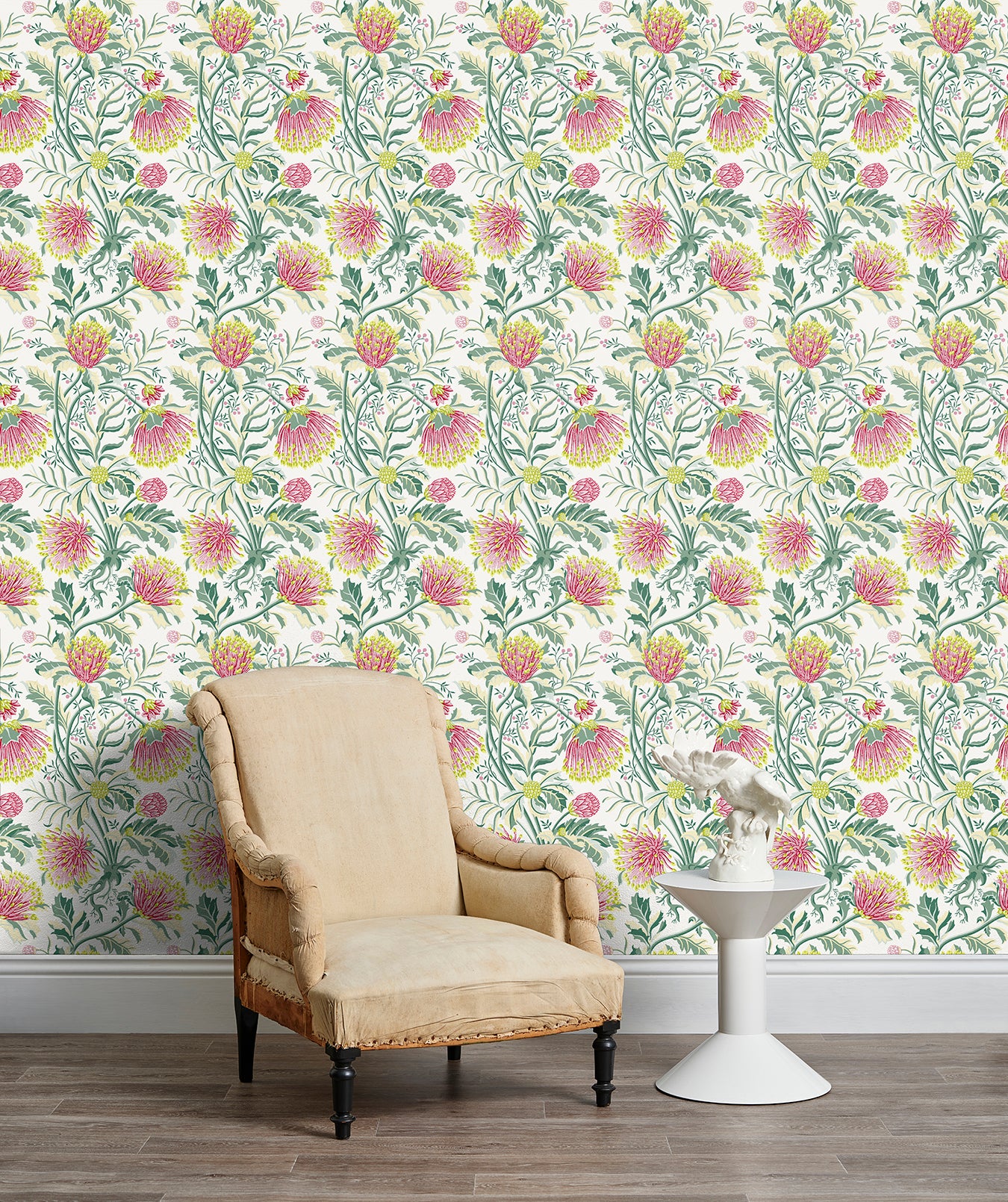 Matchstick Banksia Pink Wallpaper