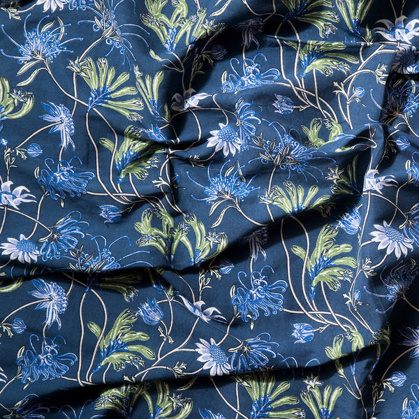 Native Meadow Blue Furnishing Linen - Custom