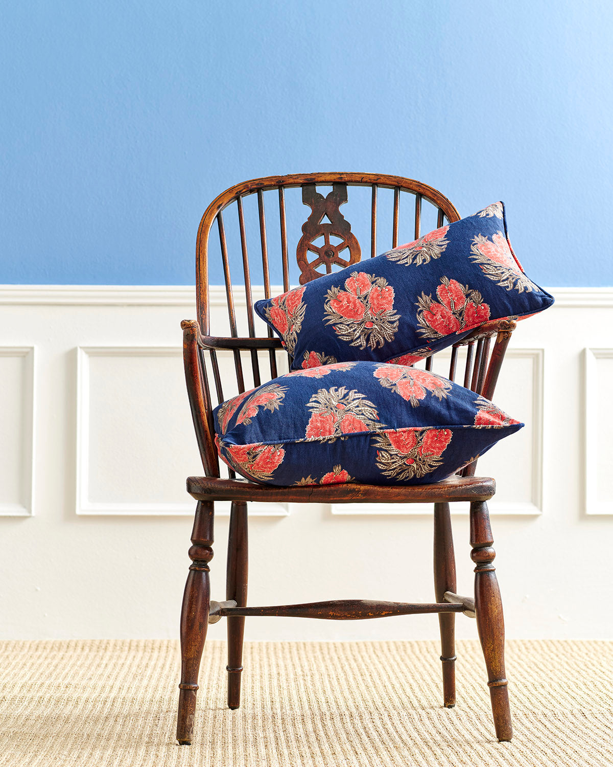 Cameo Navy Bolster Cushion Cover