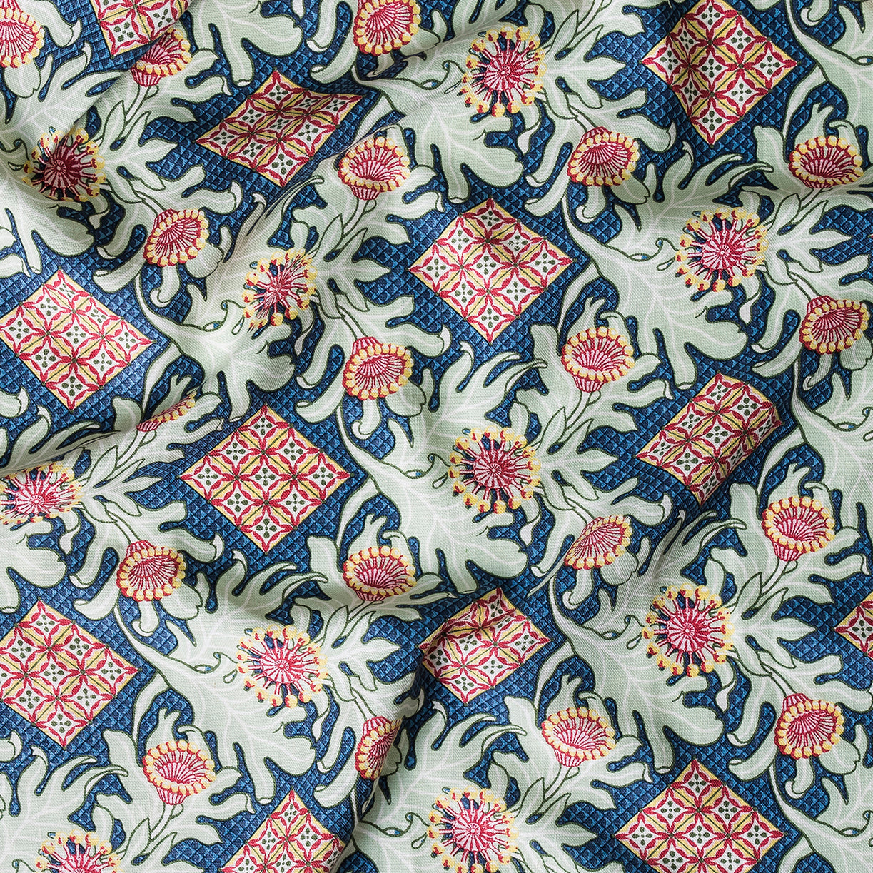 Firewheel Trellis Royal Furnishing Fabric