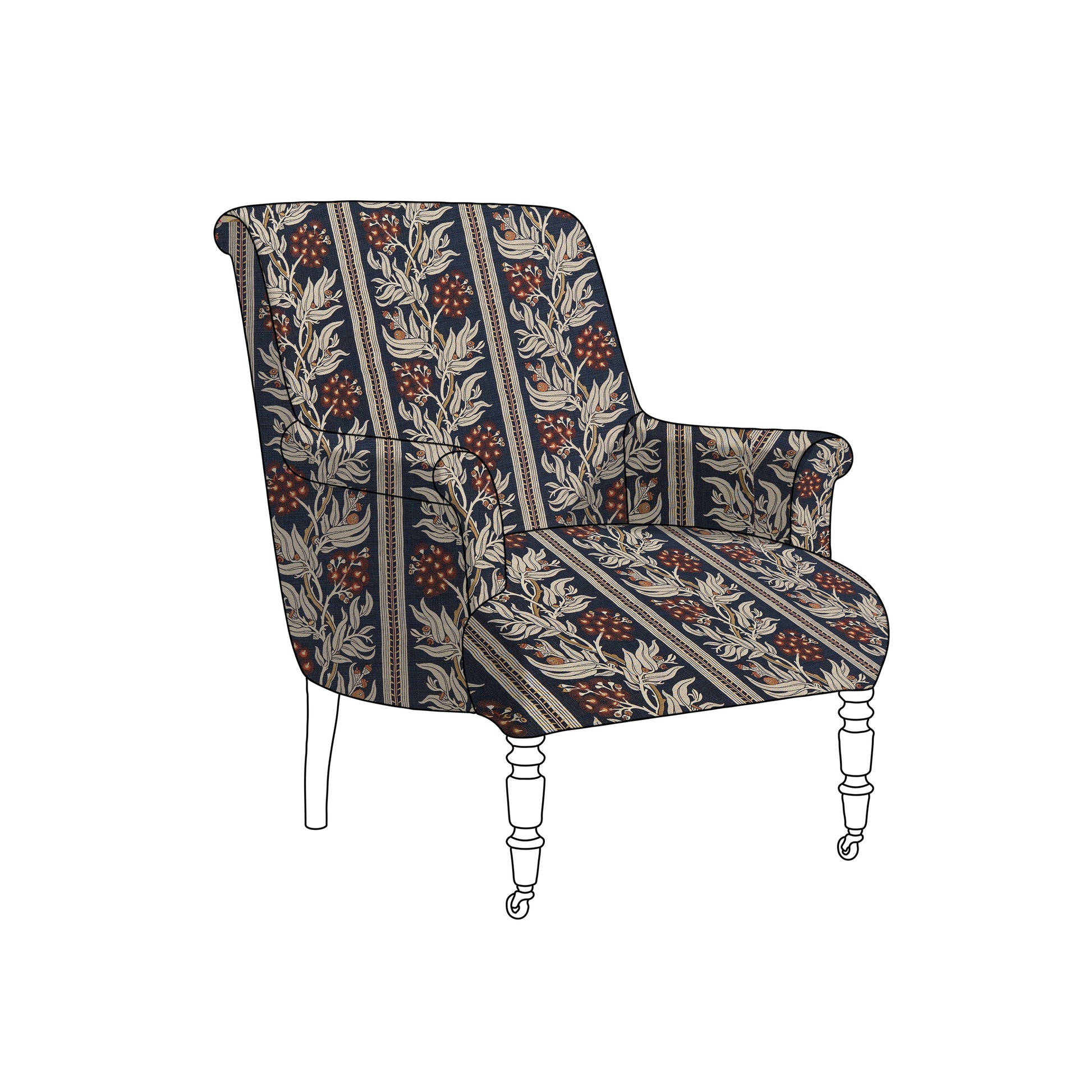 gum blossom stripe navy