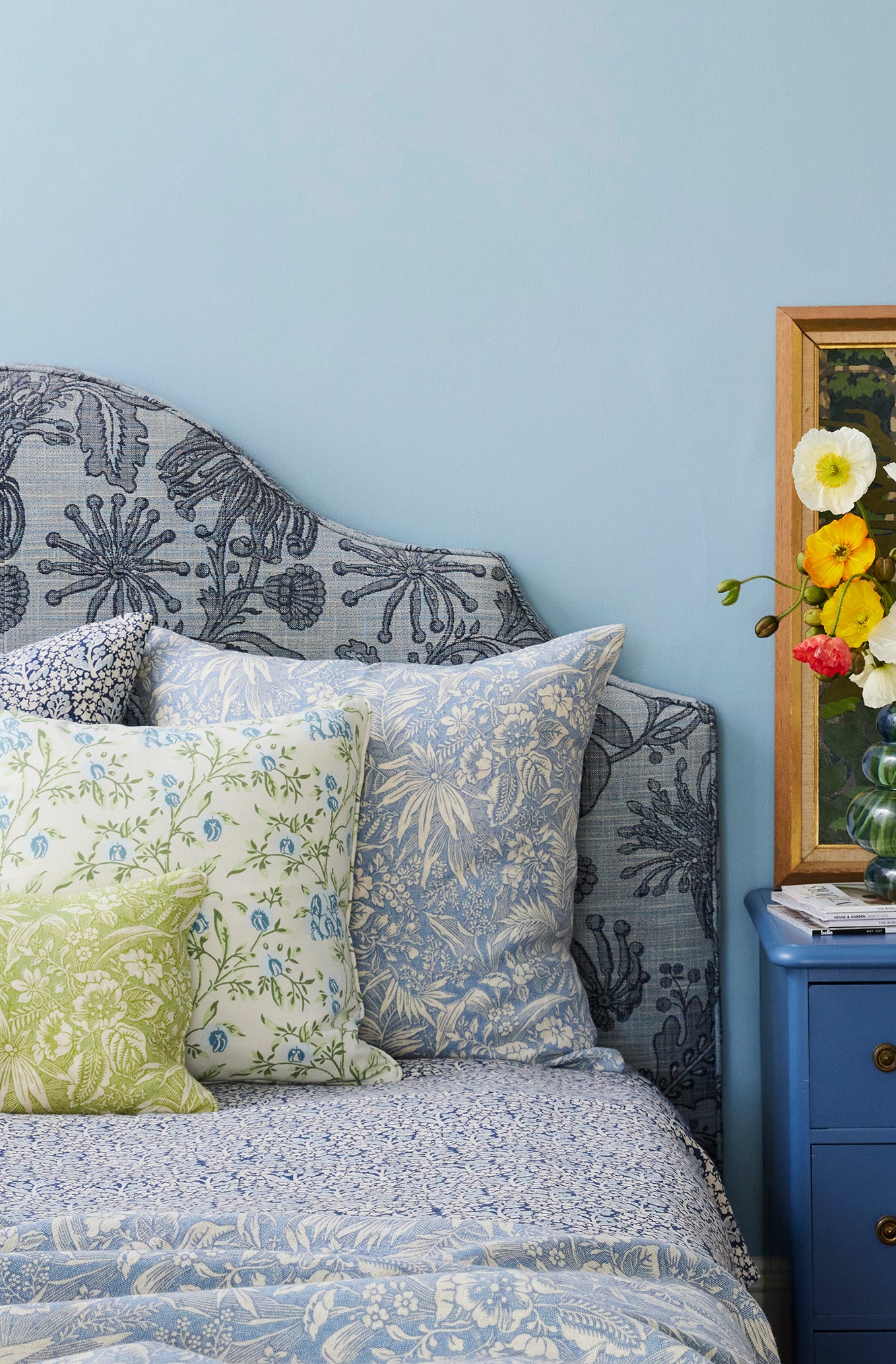 Pea Flower Blue Medium Cushion Cover