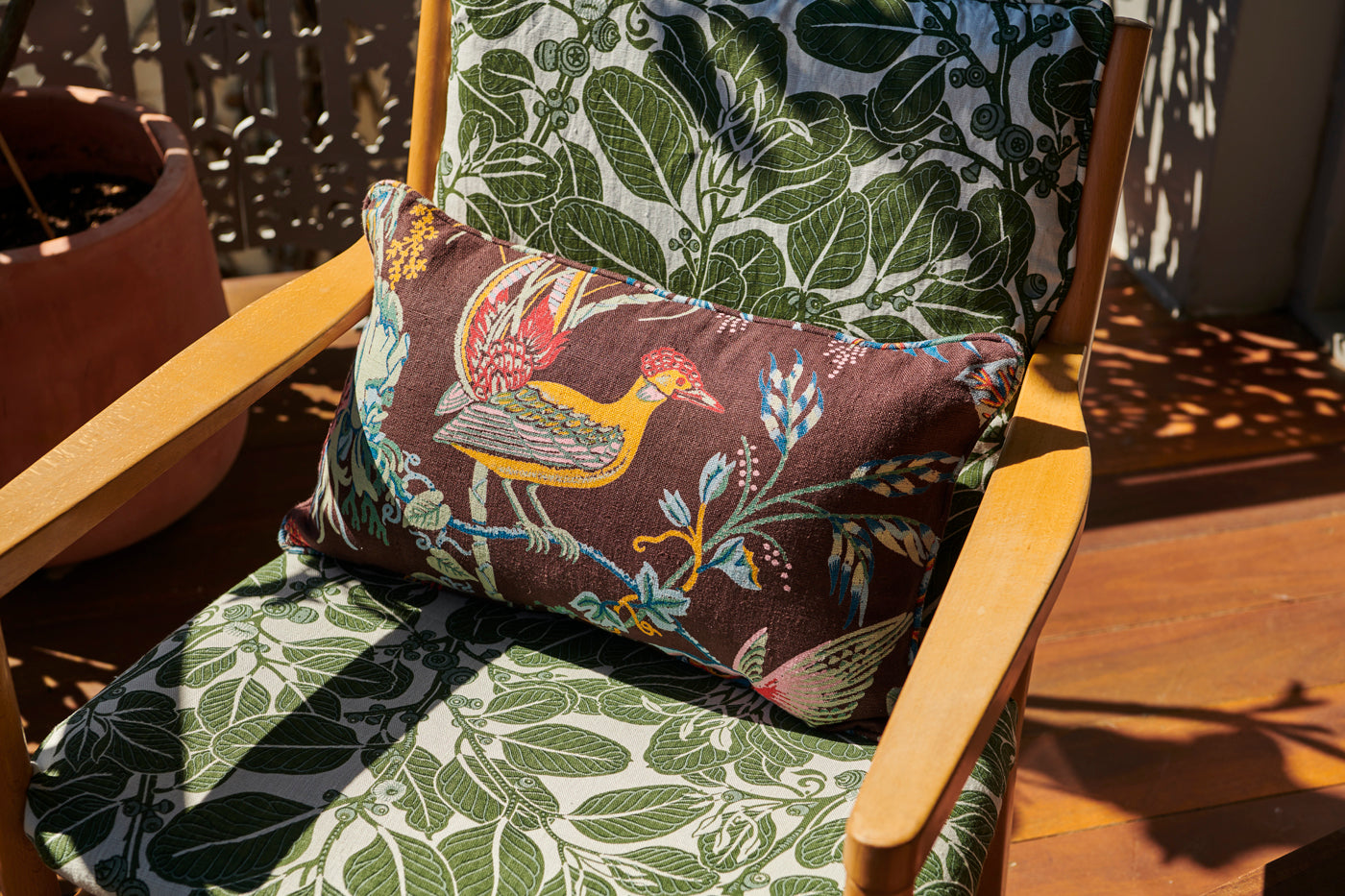 Paradise Cocoa Bolster Cushion Cover Unpiped