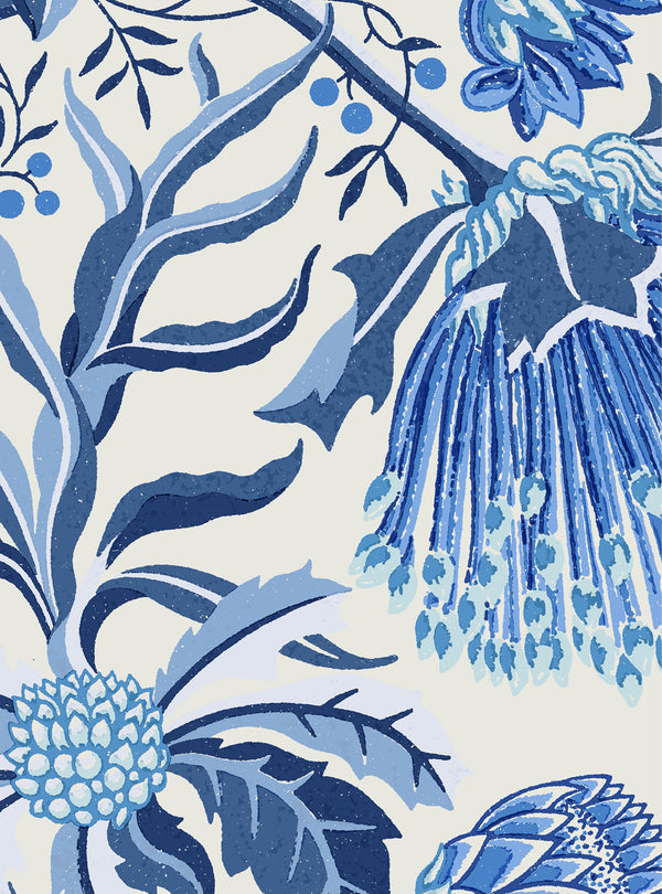 Matchstick Banksia Blue Wallpaper Swatch