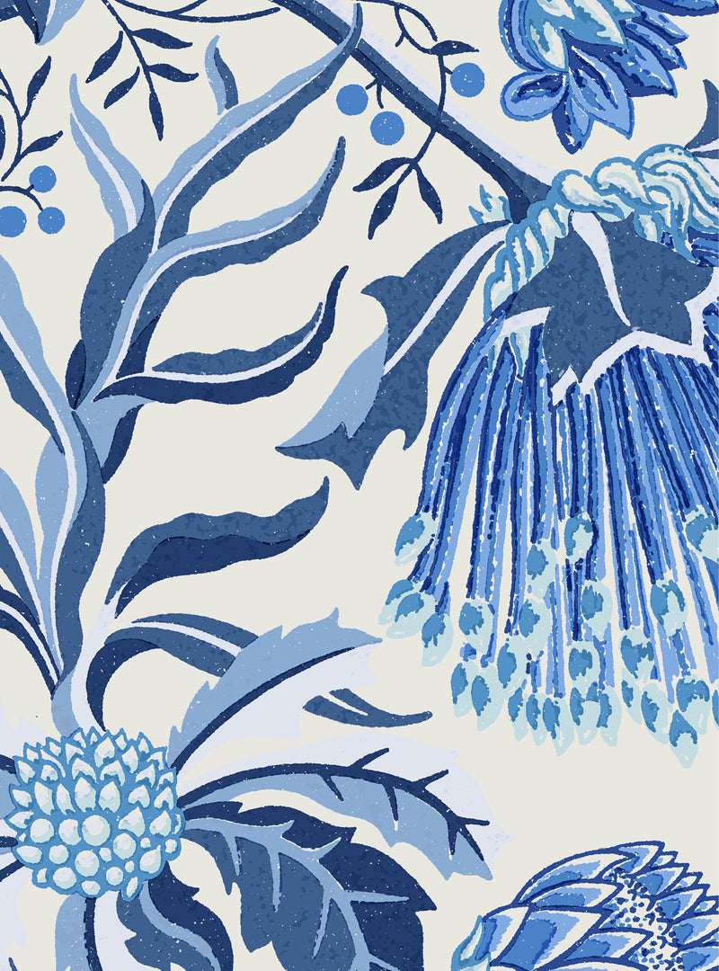 Matchstick Banksia Blue Wallpaper Swatch