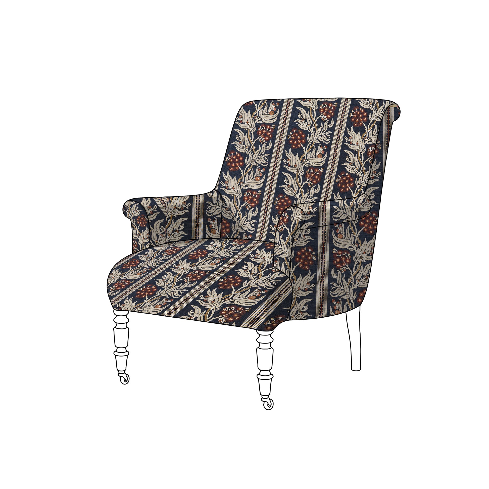 gum blossom stripe navy