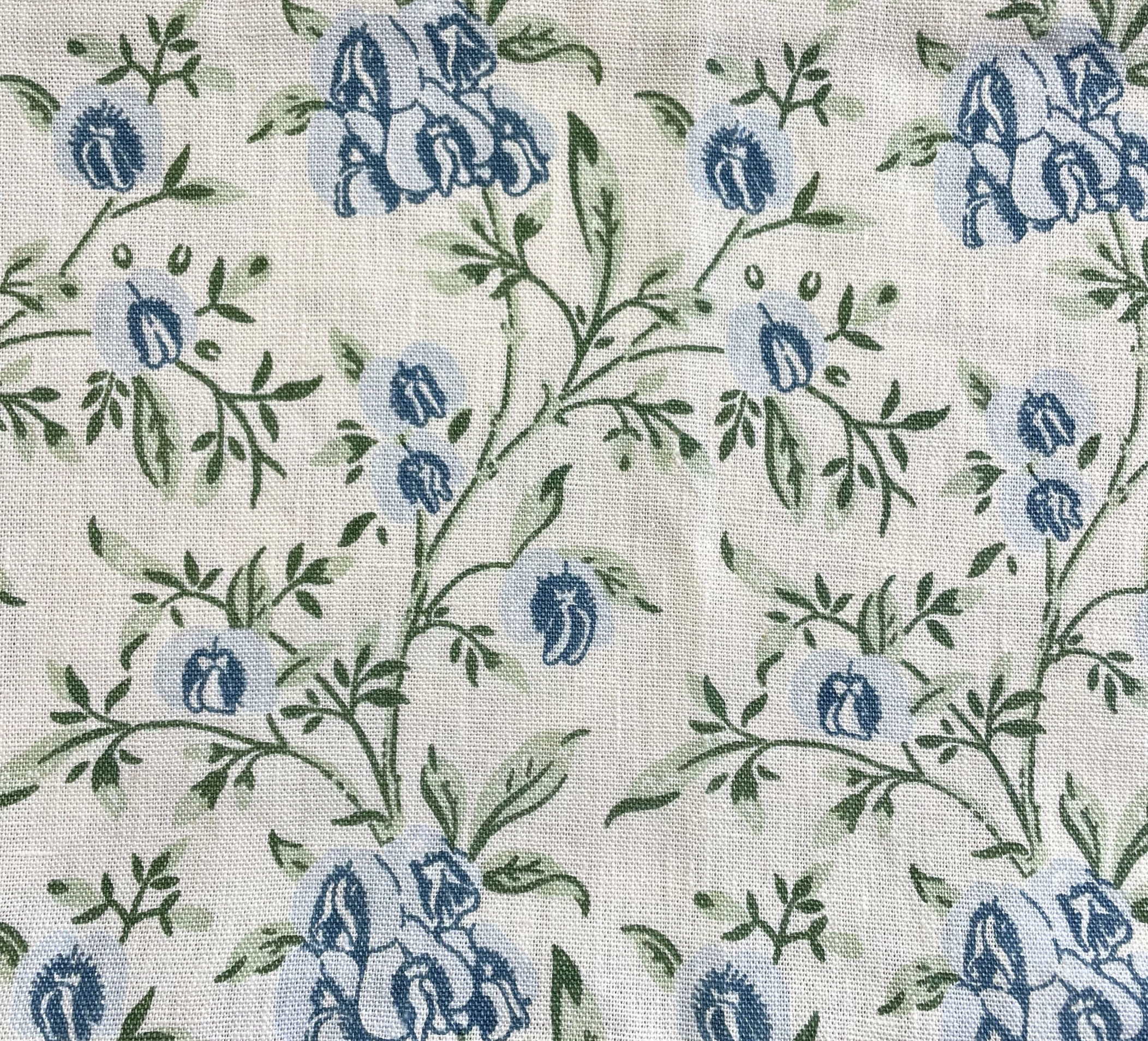 Pea Flower Blue Furnishing Linen