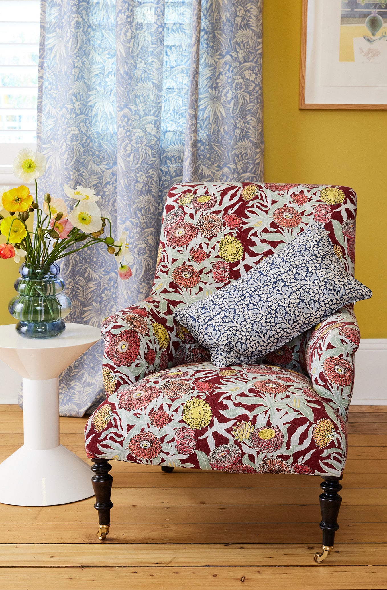 French Parlour Chair - Everlasting Claret Linen