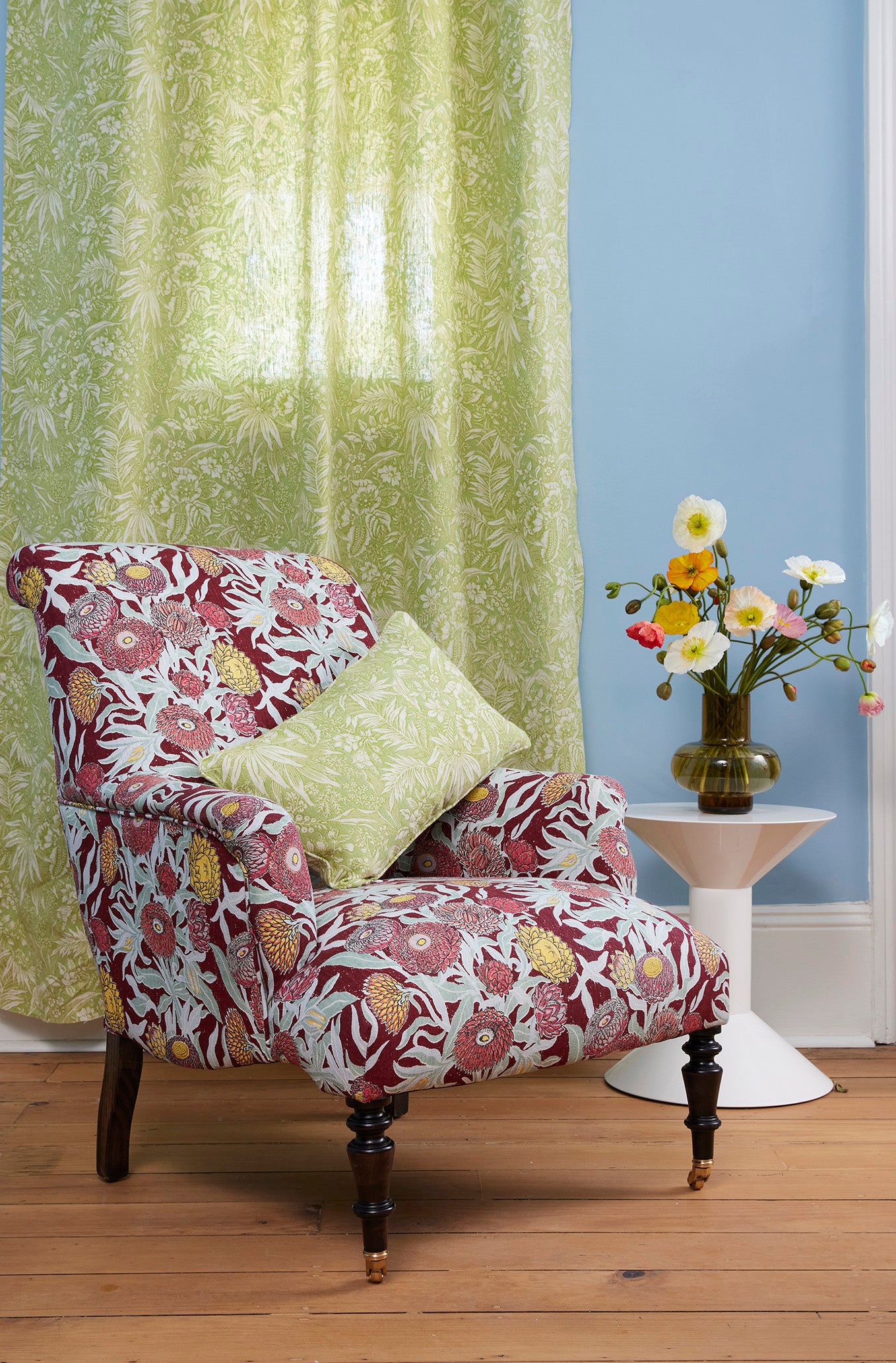 French Parlour Chair - Everlasting Claret Linen