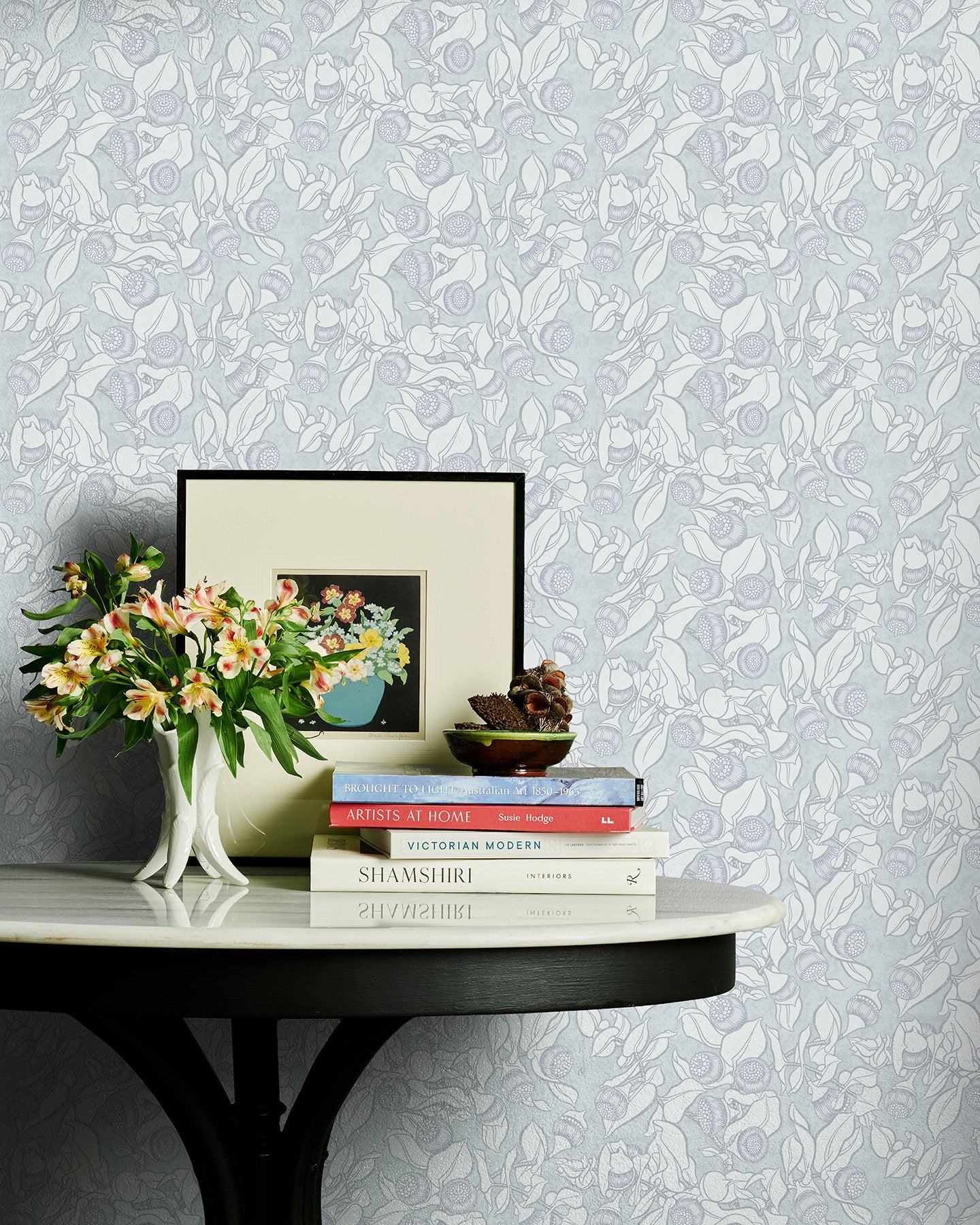 Utopia Goods blue wallpaper portrait image - Designer floral wallpaper-Mottlecah Fog wallpaper