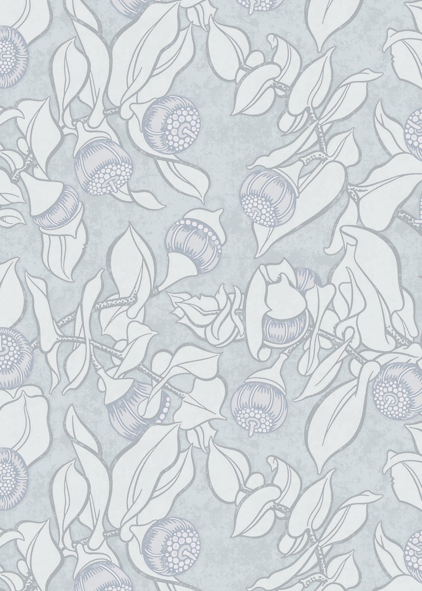 Utopia Goods blue wallpaper portrait image - Designer floral wallpaper-Mottlecah Fog wallpaper