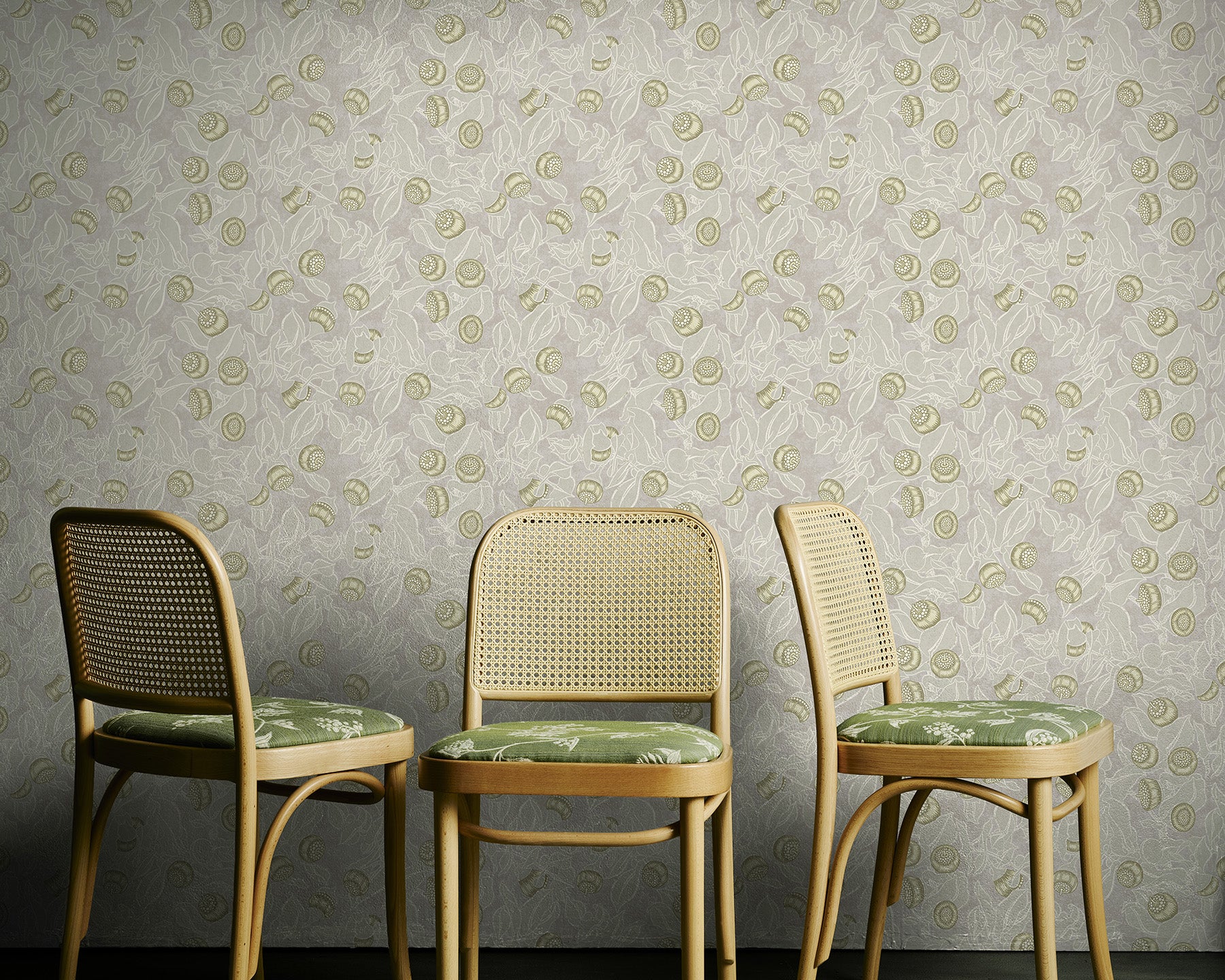 Utopia Goods grey wallpaper portrait image - Designer floral wallpaper-Mottlecah lemon wallpaper