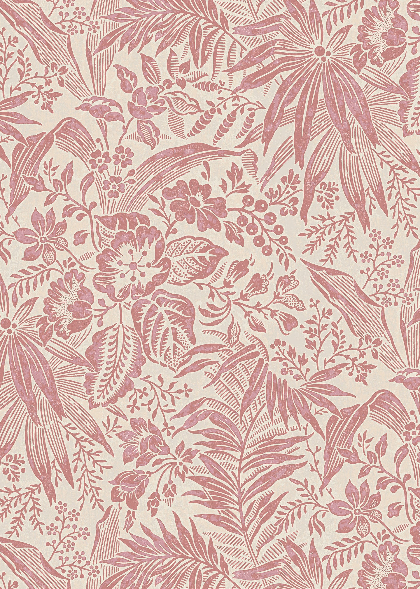 Utopia Goods pink wallpaper - Designer floral wallpaper-Palm Grove Perfect Pink Wallpaper