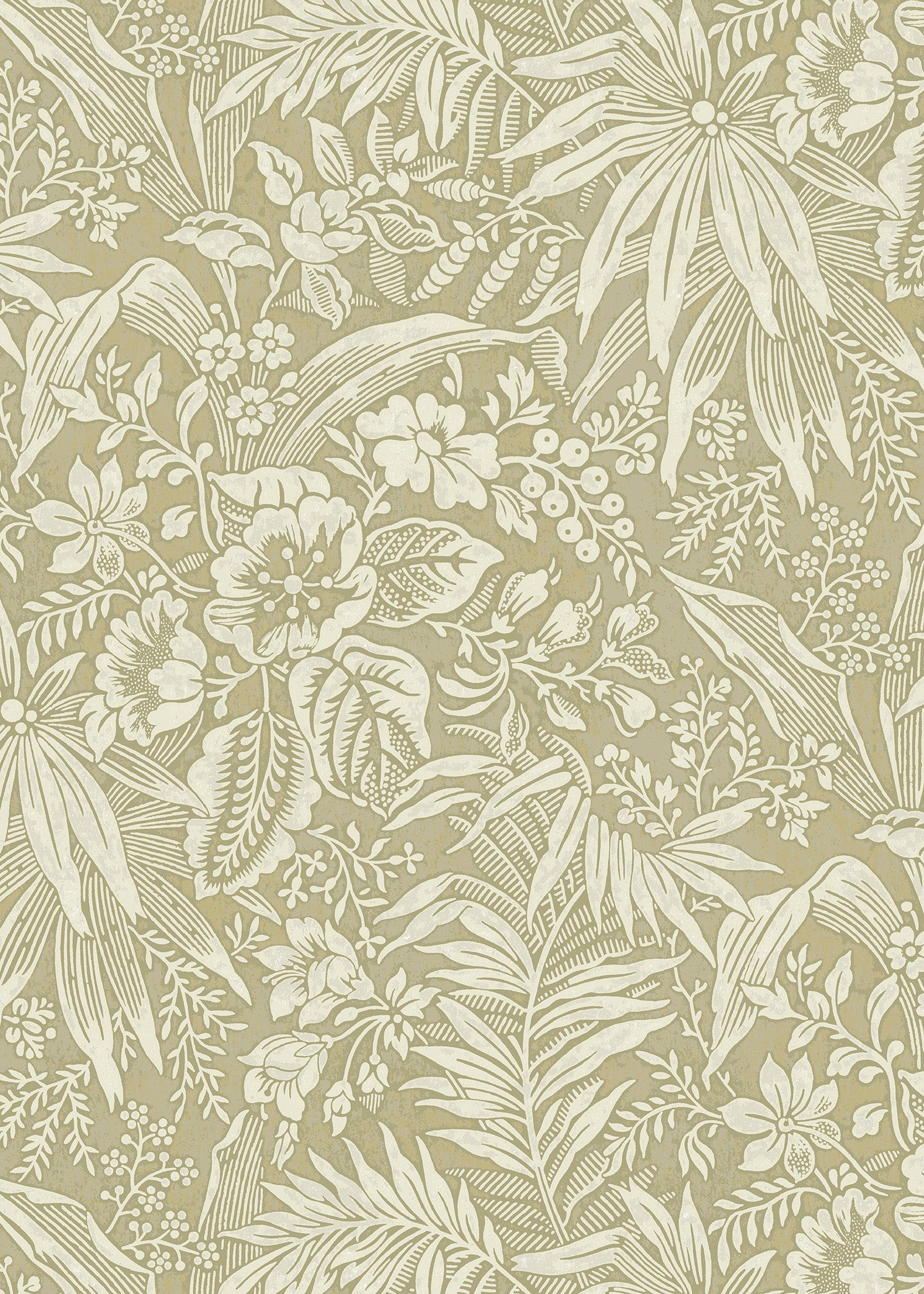 Utopia Goods sage green wallpaper - Designer floral wallpaper-Palm Grove Sage Wallpaper