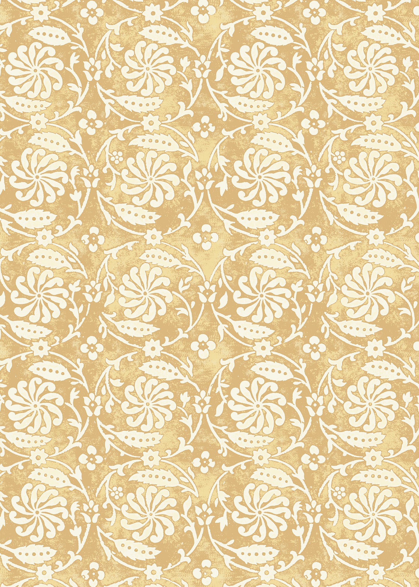 Utopia Goods yellow wallpaper - Designer floral wallpaper - Pinwheel Haystack Wallpaper
