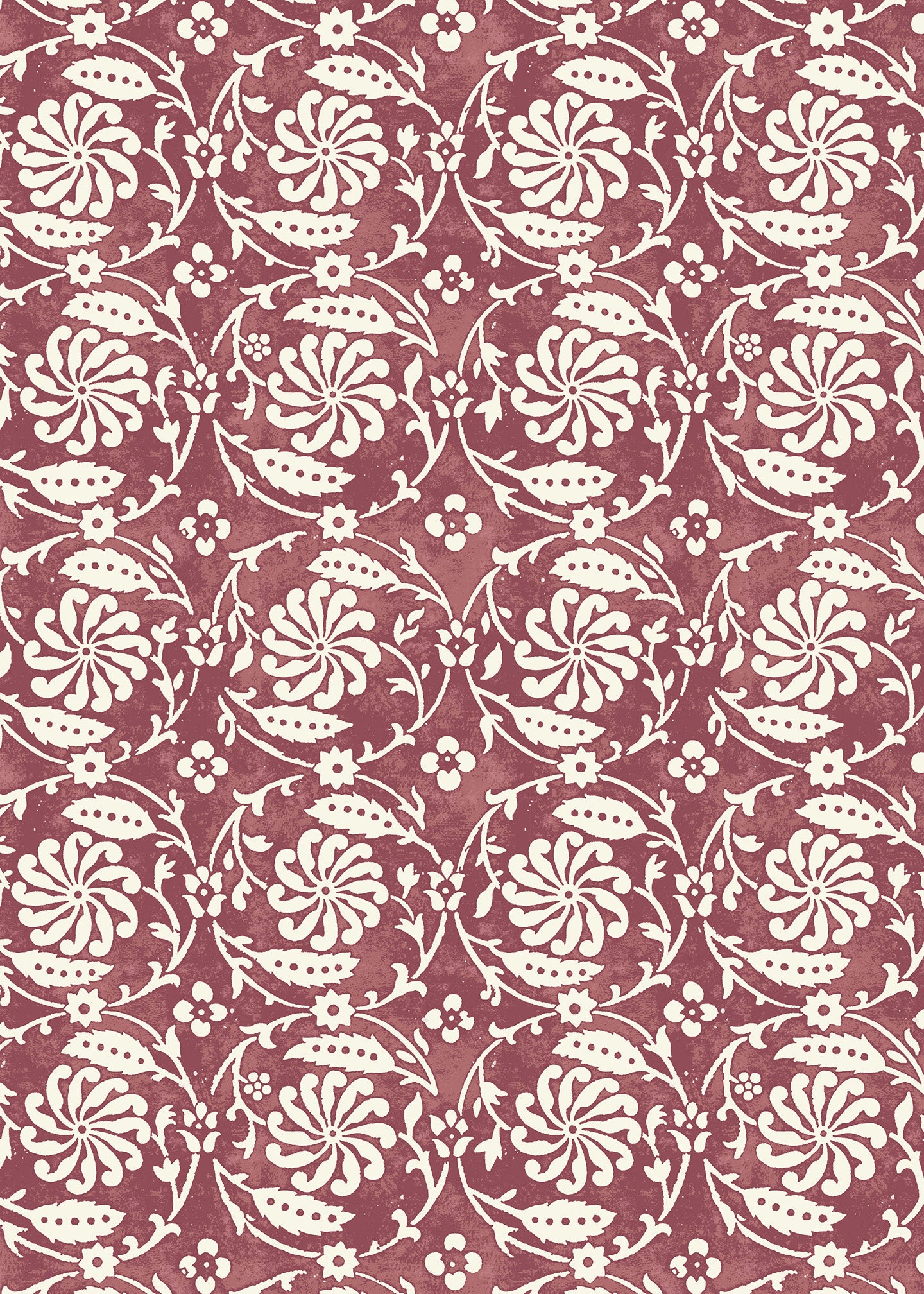 Utopia Goods red wallpaper - Designer floral wallpaper - Pinwheel Pinot Red Wallpaper
