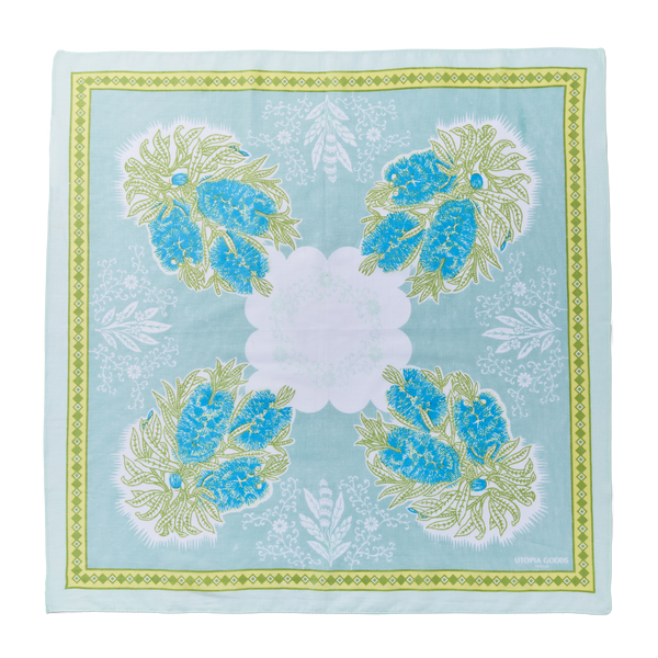 Bottlebrush Pale Blue Cotton Bandana