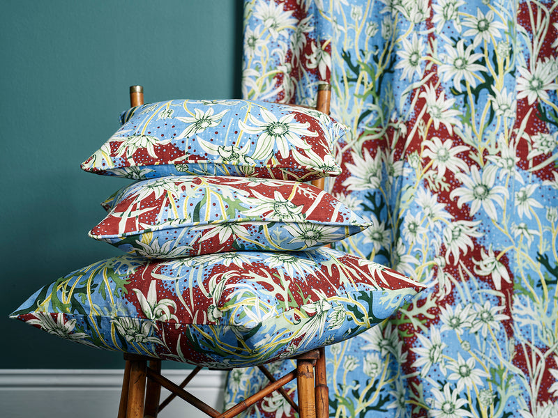 Flannel Flower Sky 50x50 Cushion Cover