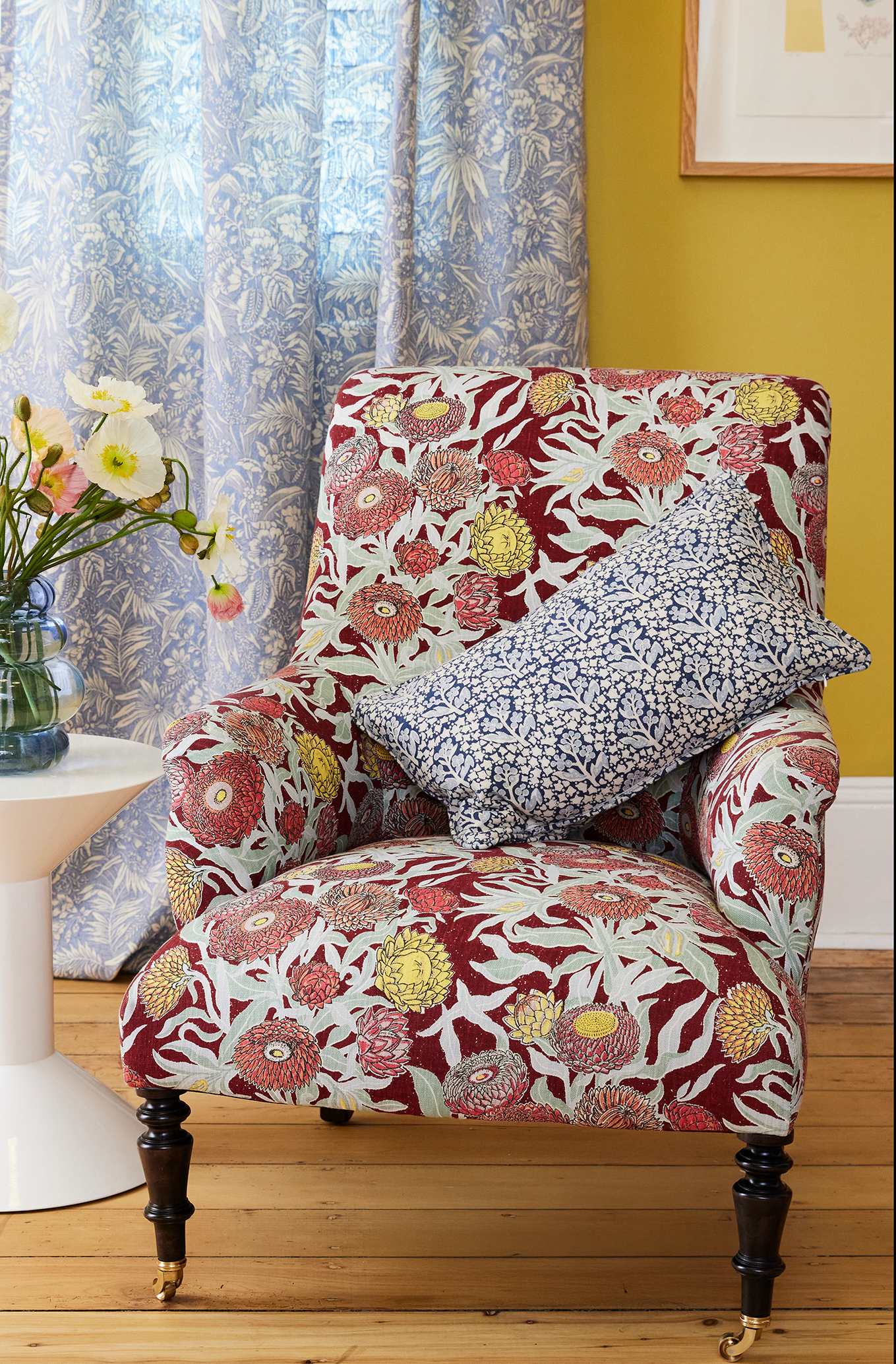 Acacia Blue Bolster Cushion Cover
