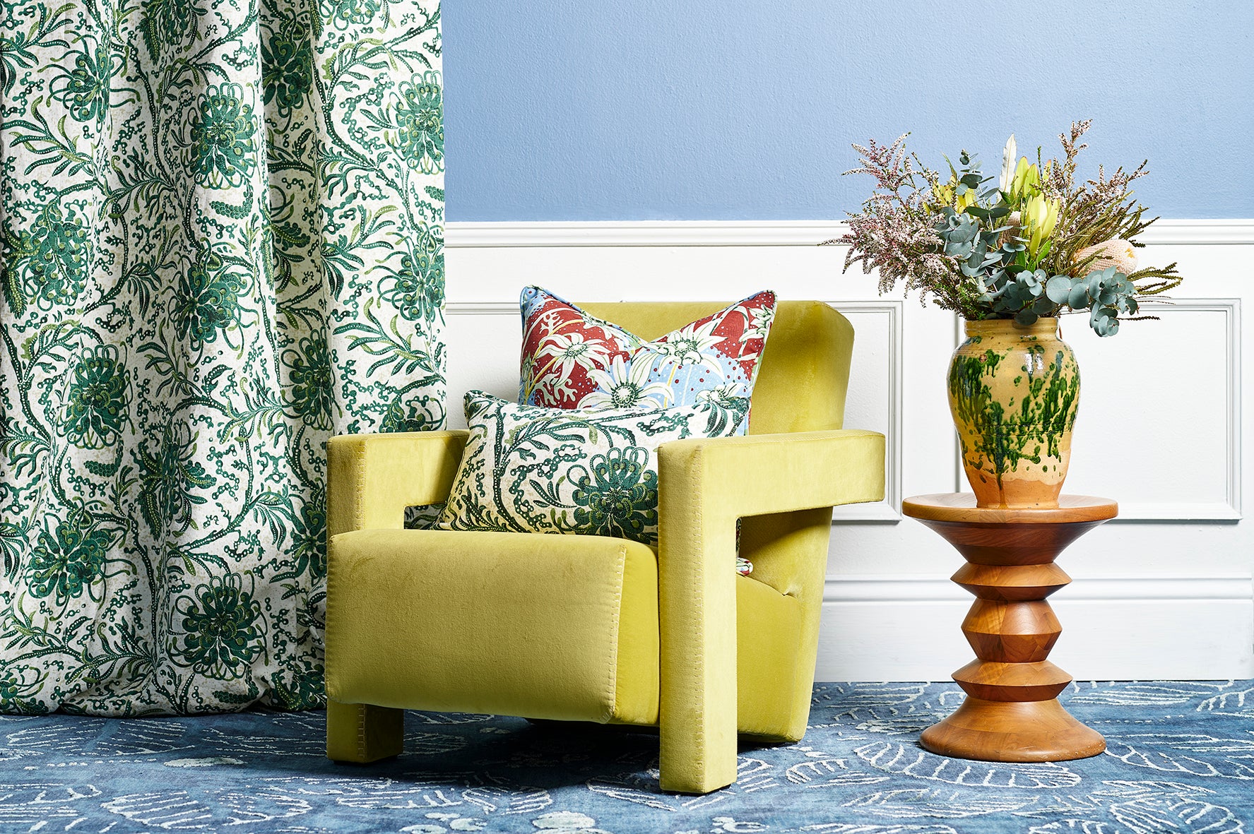 Grevillea Green Furnishing Linen
