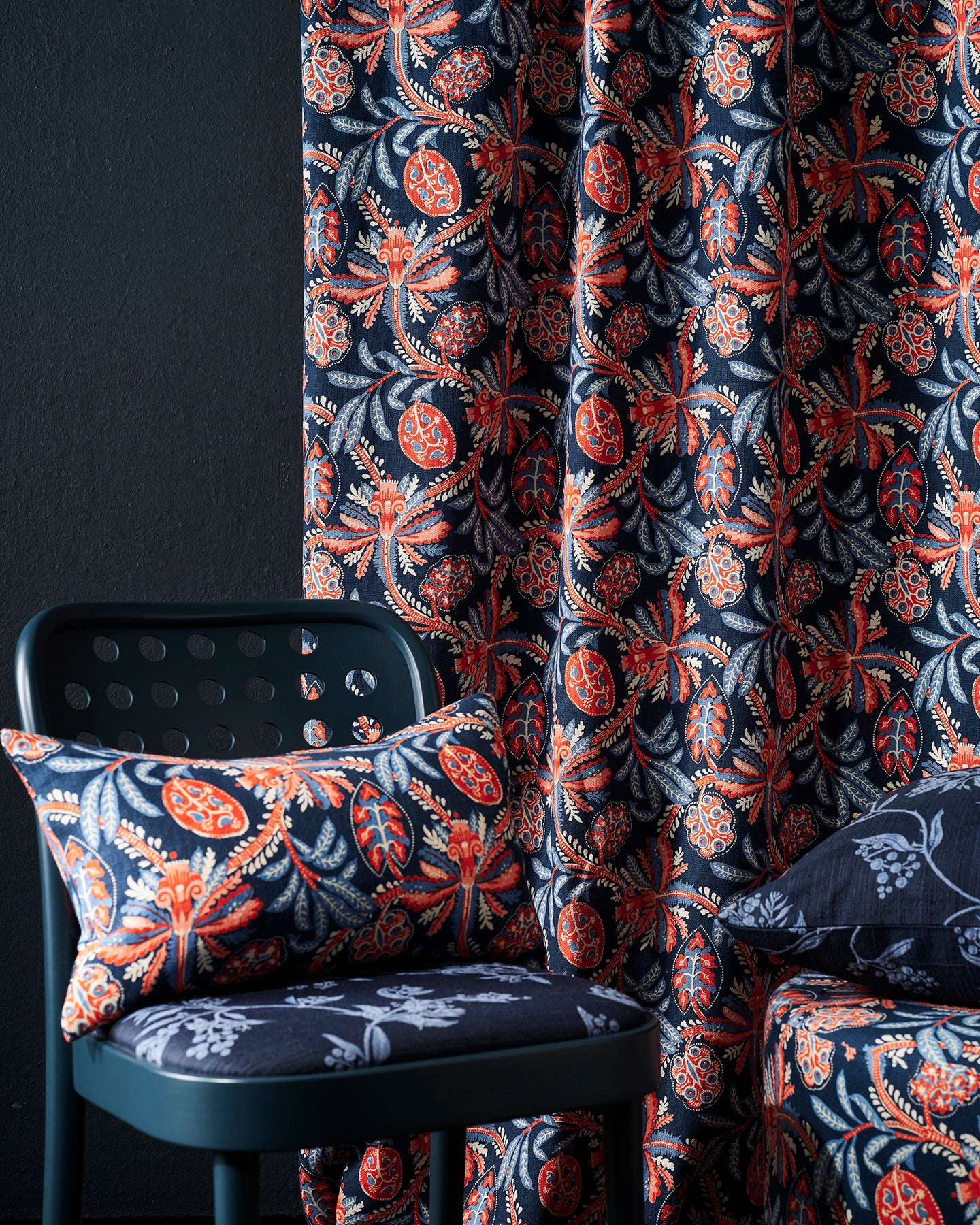 Honeyflower Indigo Furnishing Linen