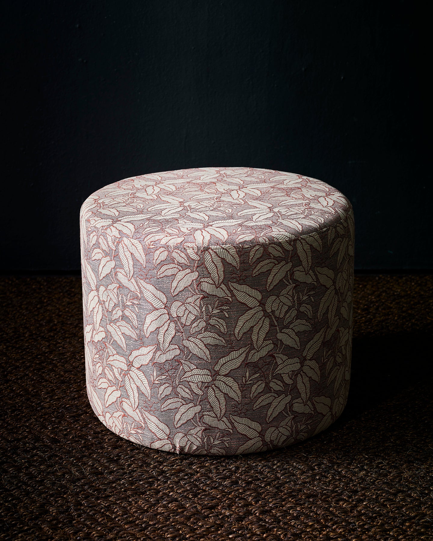 Foliage Pink Small Round Ottoman