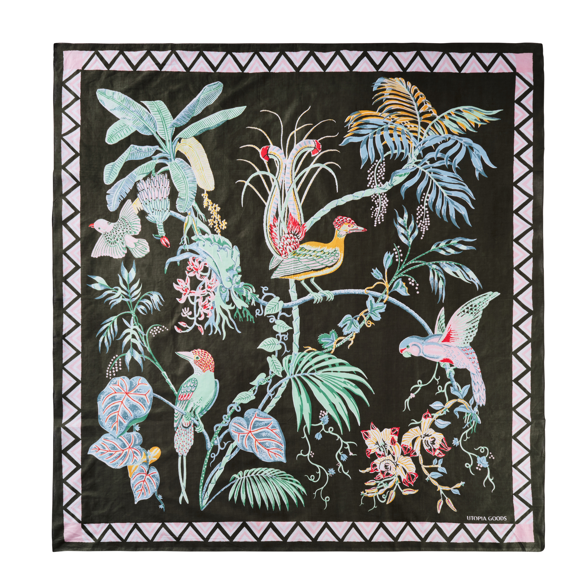 Large Paradise Cocoa Cotton Scarf