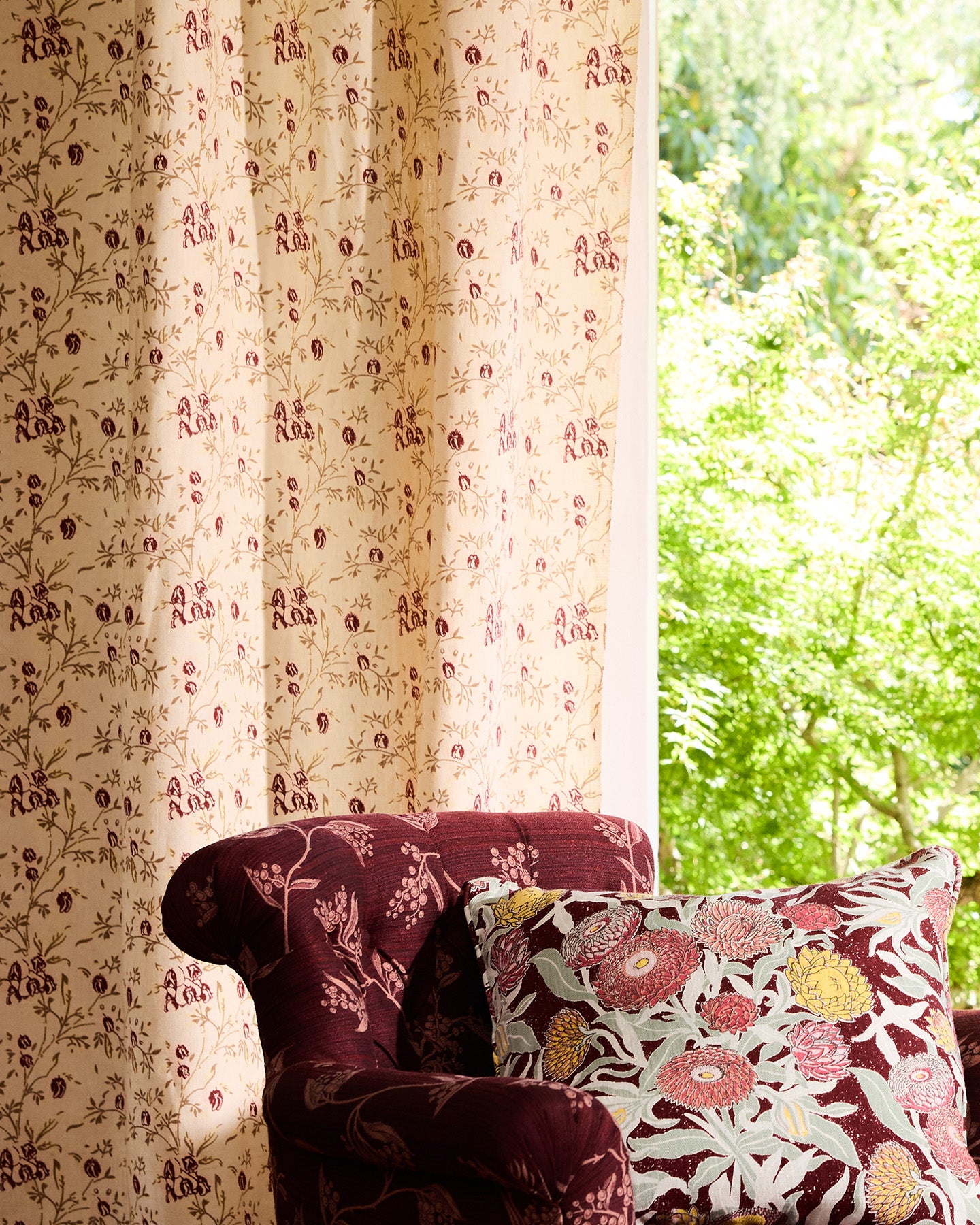 Pea Flower Pink Furnishing Linen