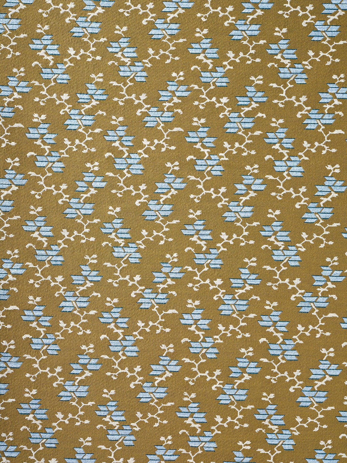 Geometric Buds Khaki Performance Fabric