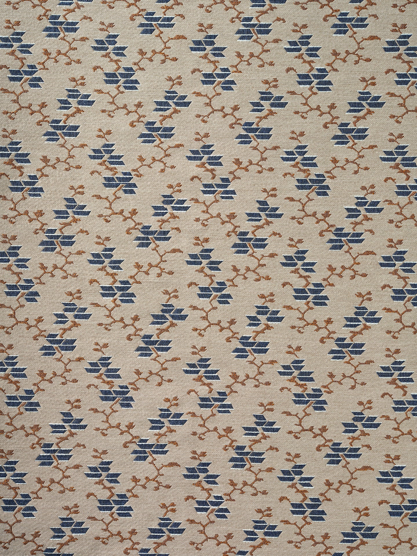 Geometric Buds Natural Performance Fabric