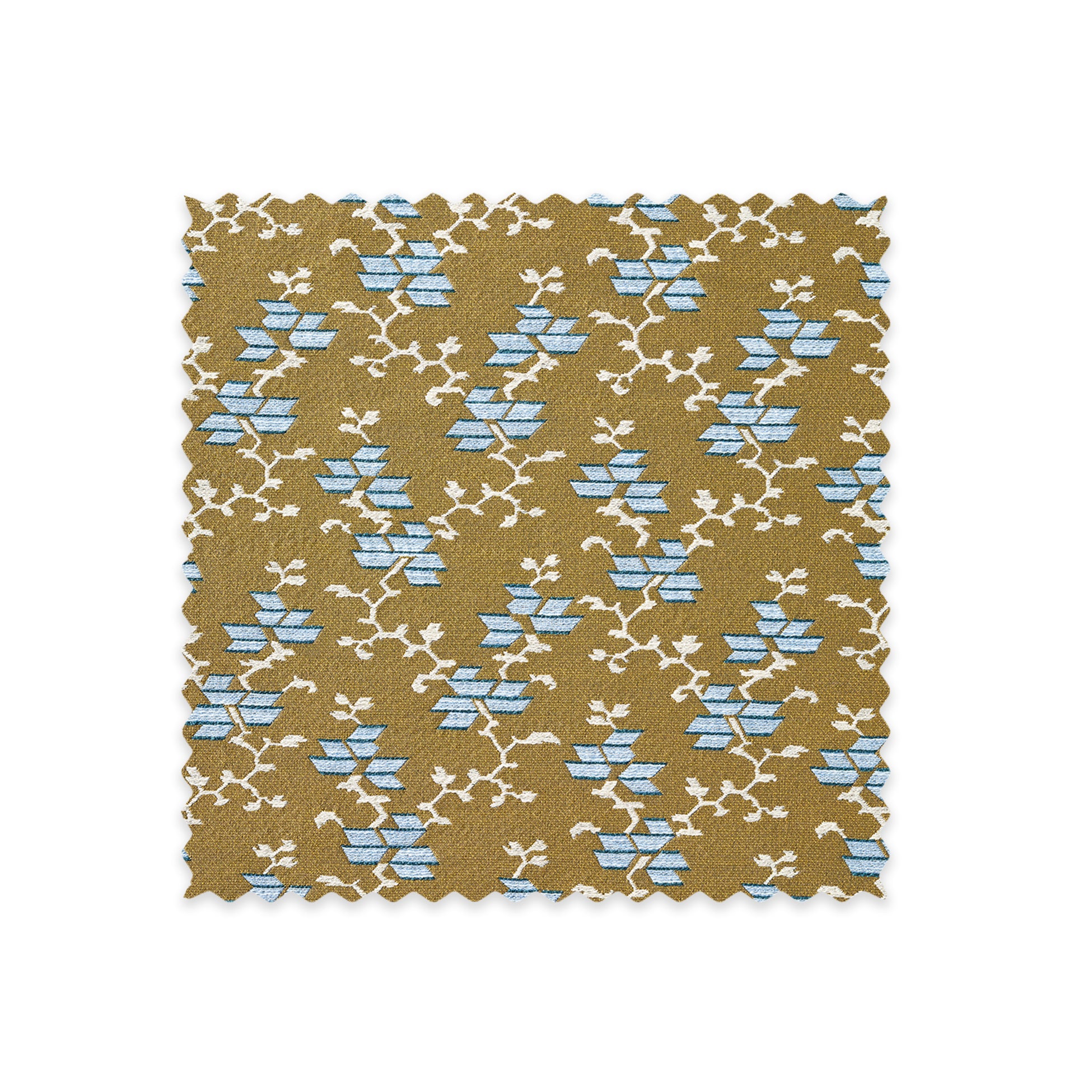 Geometric Buds Khaki Performance Fabric Swatch