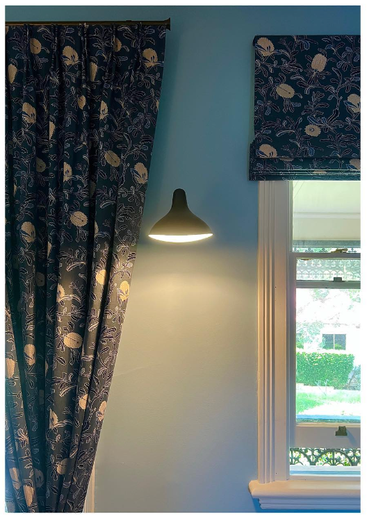 Silver Banksia Indigo Lightweight Drapery Linen