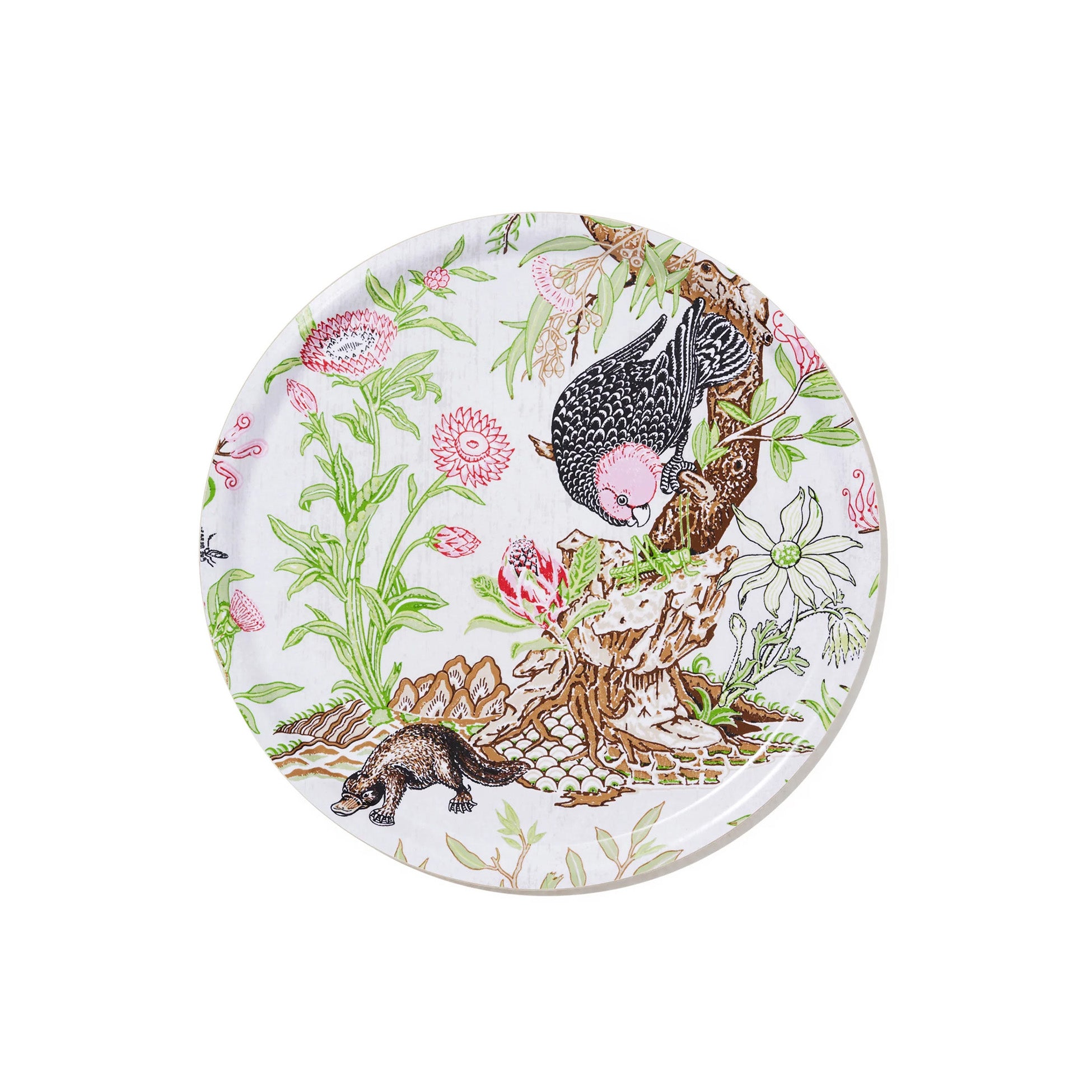Tree of Life White Round Tray