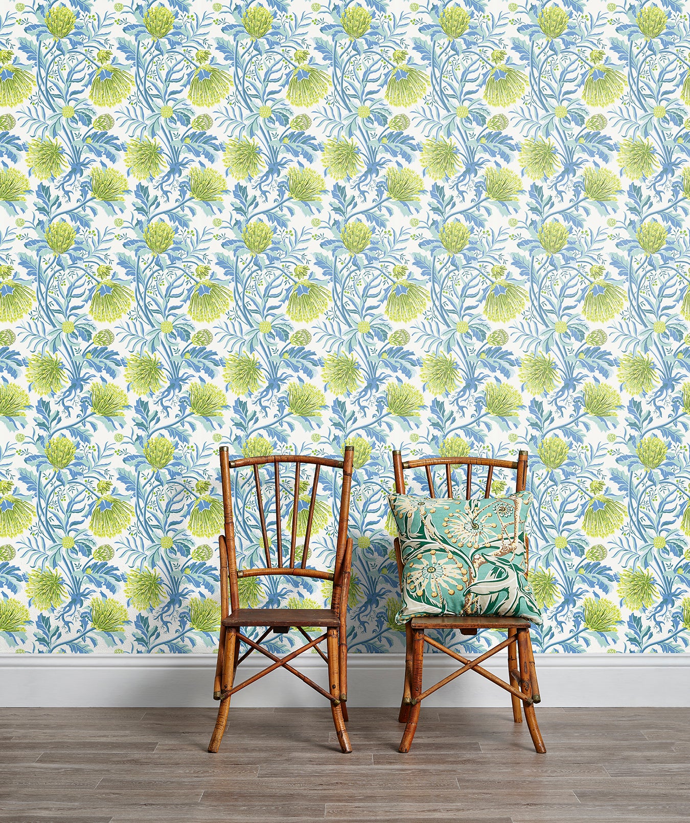 Matchstick Banksia Green Wallpaper