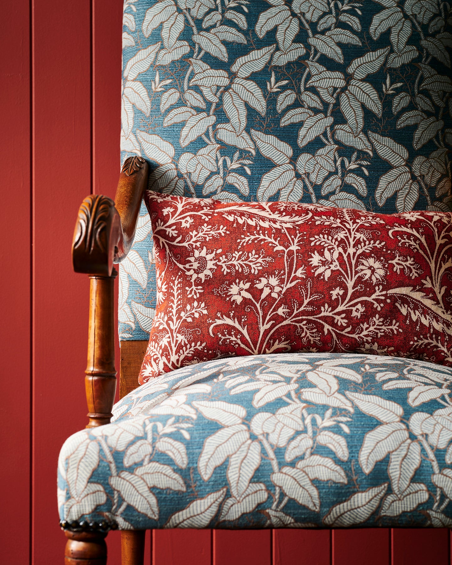 Wildflower Madder Bolster Cushion Cover